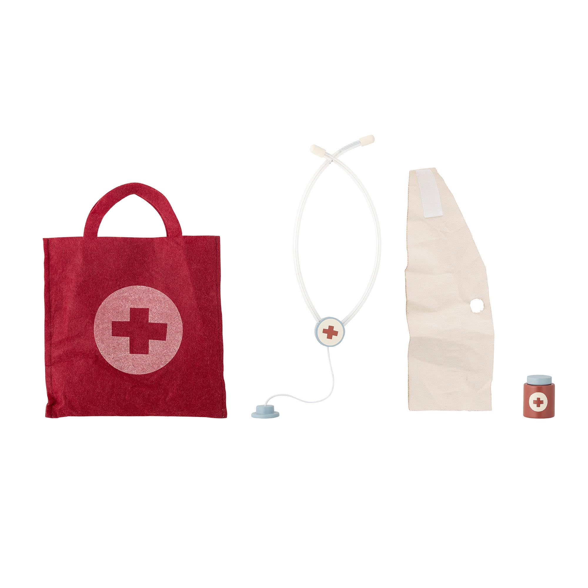 Elliott Spielset, Arzt, Rot, FSC®100%, Lotus in Red präsentiert im Onlineshop von KAQTU Design AG. Spiele Kids ist von Bloomingville Mini