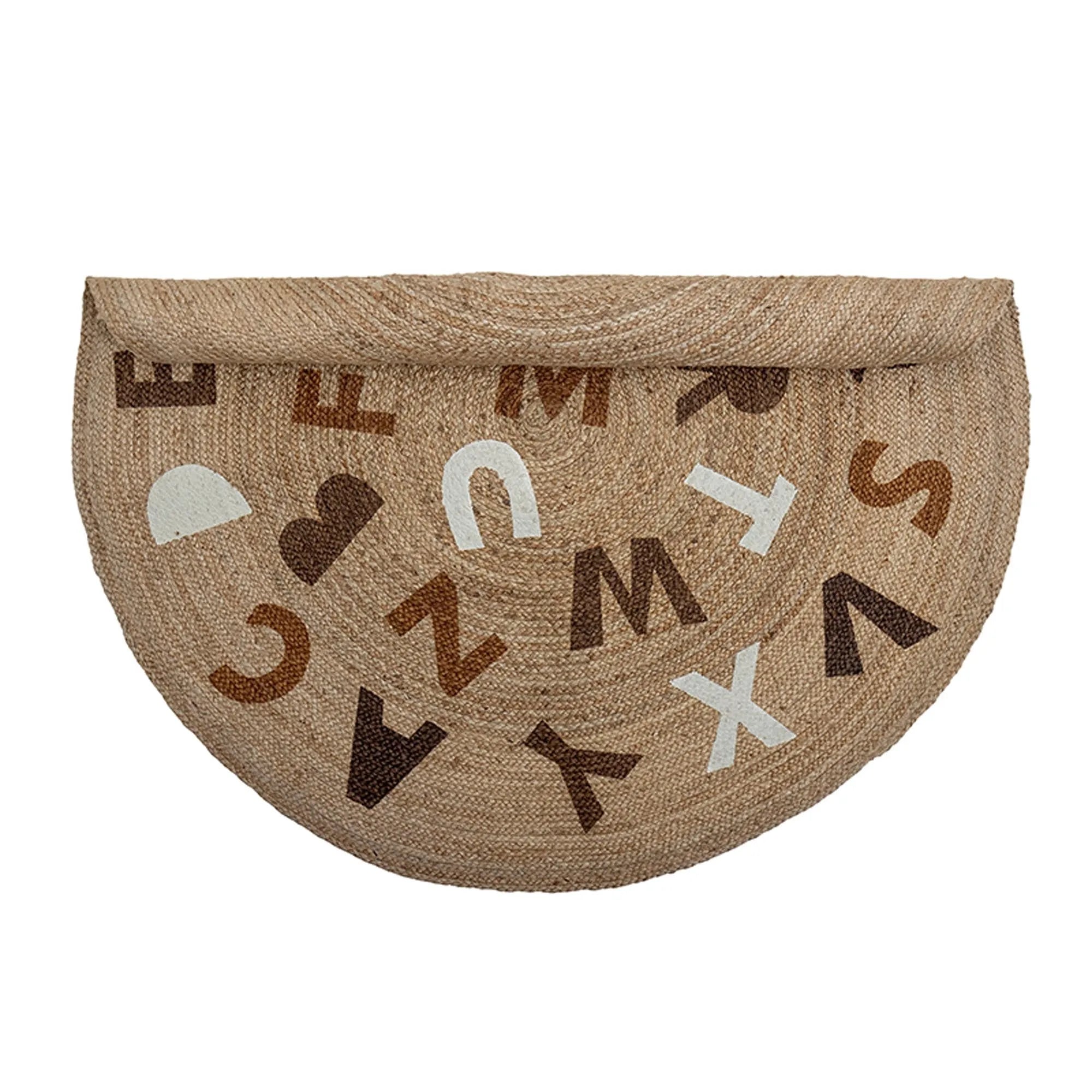 Natürlicher Jute-Teppich in Braun von Bloomingville Mini für Kinder.