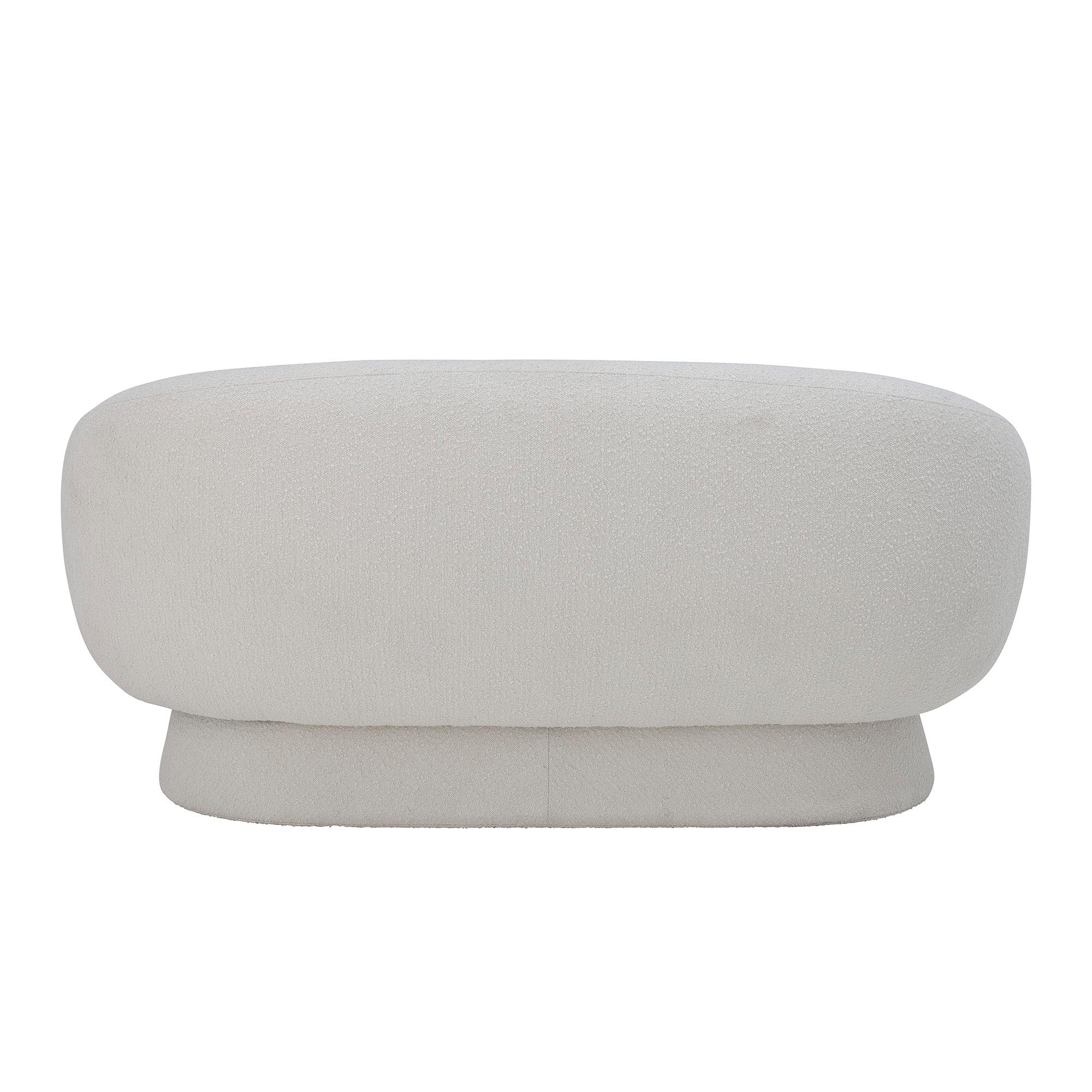 Elegantes 2er Sofa in Weiss, aus weichem Polyester, bietet hohen Sitzkomfort und passt perfekt in moderne Räume.