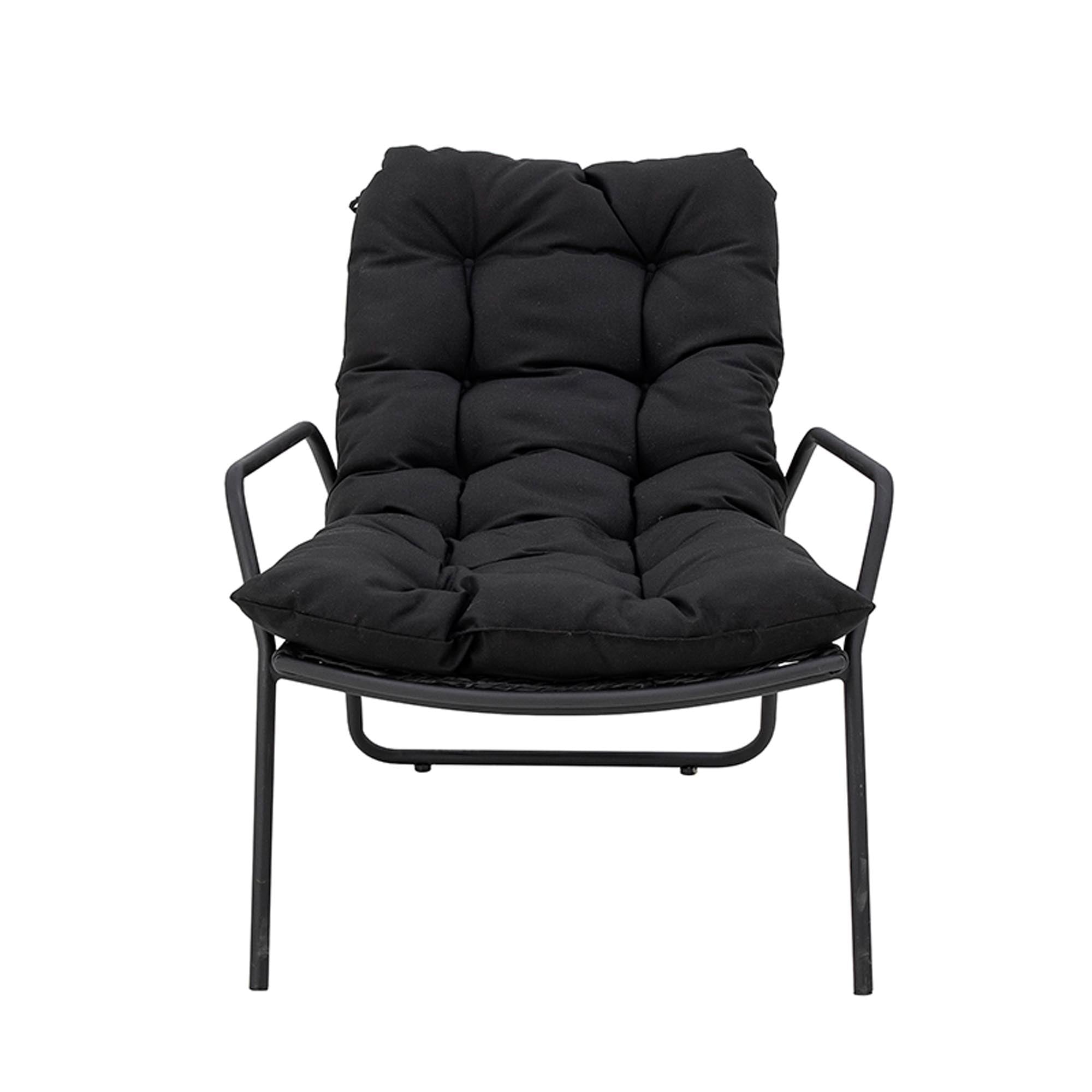 Boel Liegestuhl, Schwarz: Stilvoller Metallstuhl von Bloomingville.