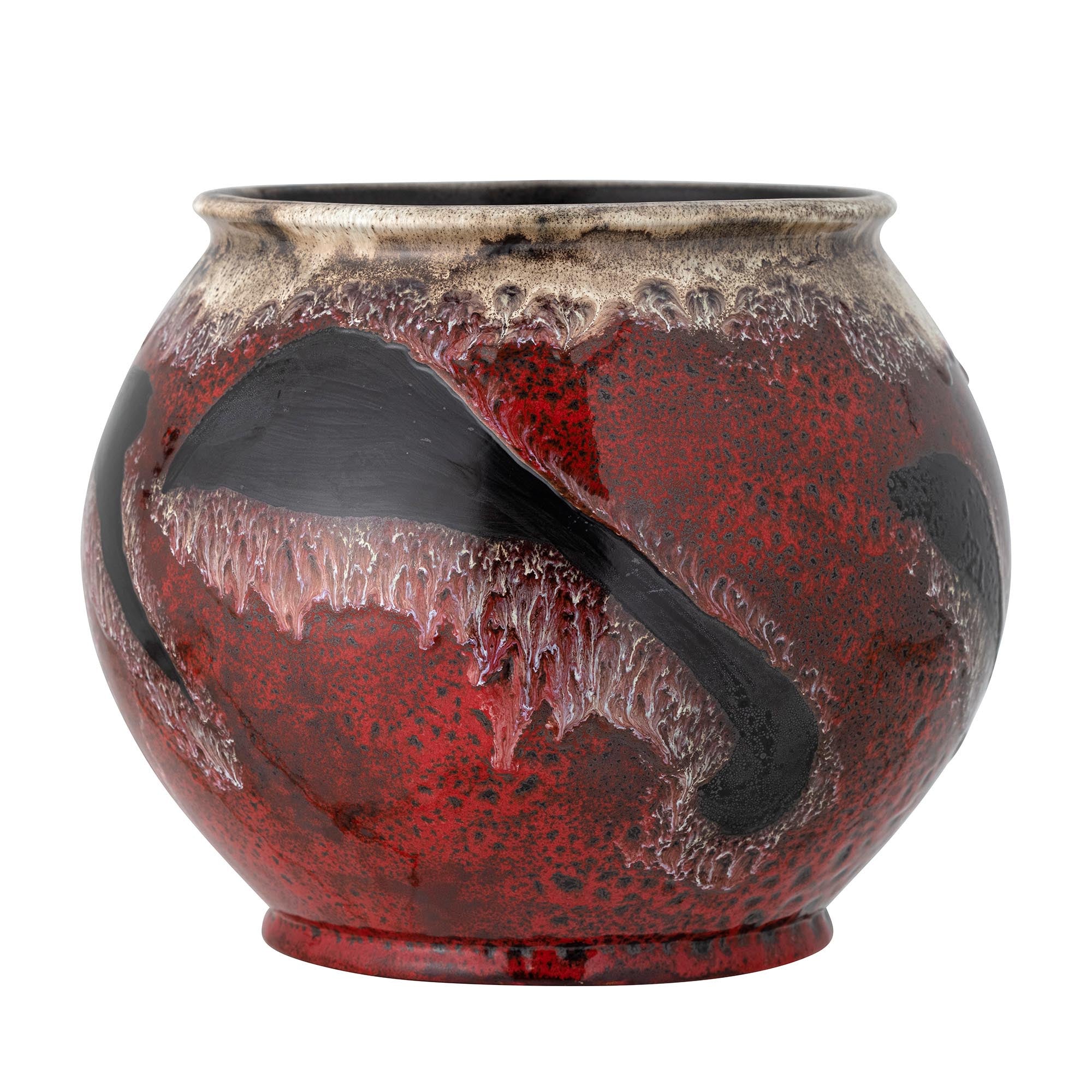 Souha flower pot, red, stoneware