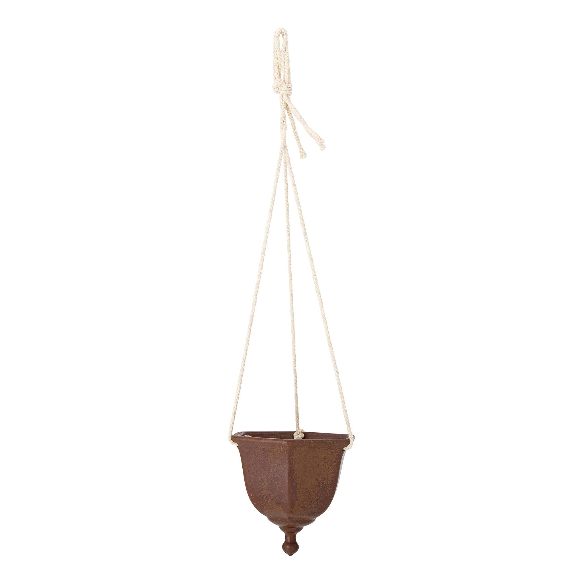 Angi Blumentopf, hängend, Braun, Steingut in Brown präsentiert im Onlineshop von KAQTU Design AG. Pflanzentopf hängend ist von Bloomingville