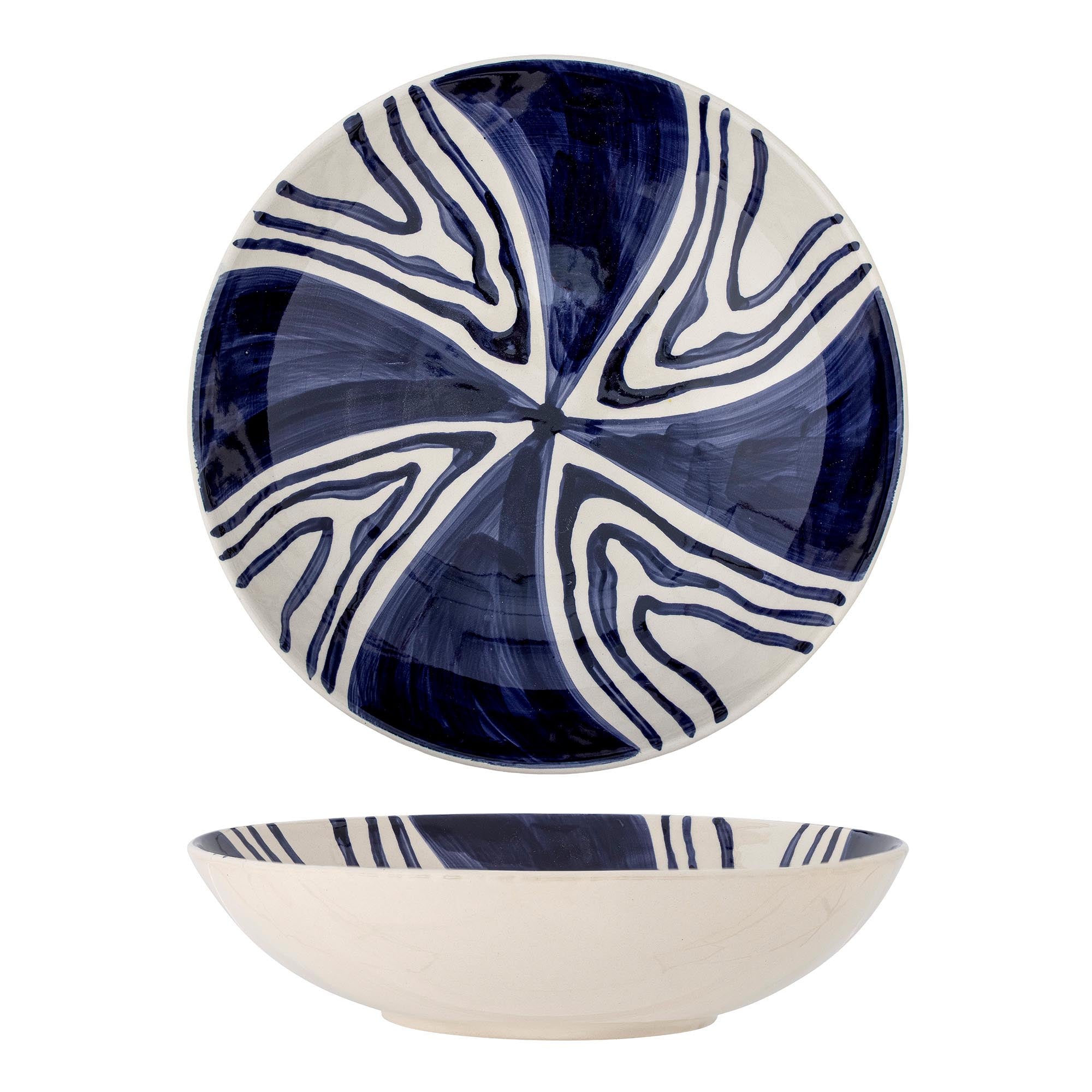 Die Shama Schale von Bloomingville, aus blauem Steingut, vereint elegantes Design mit erstklassiger Qualität und Funktionalität.
