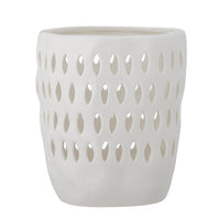 Matil tea light holder, white, stoneware