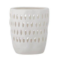 Matil tea light holder, white, stoneware