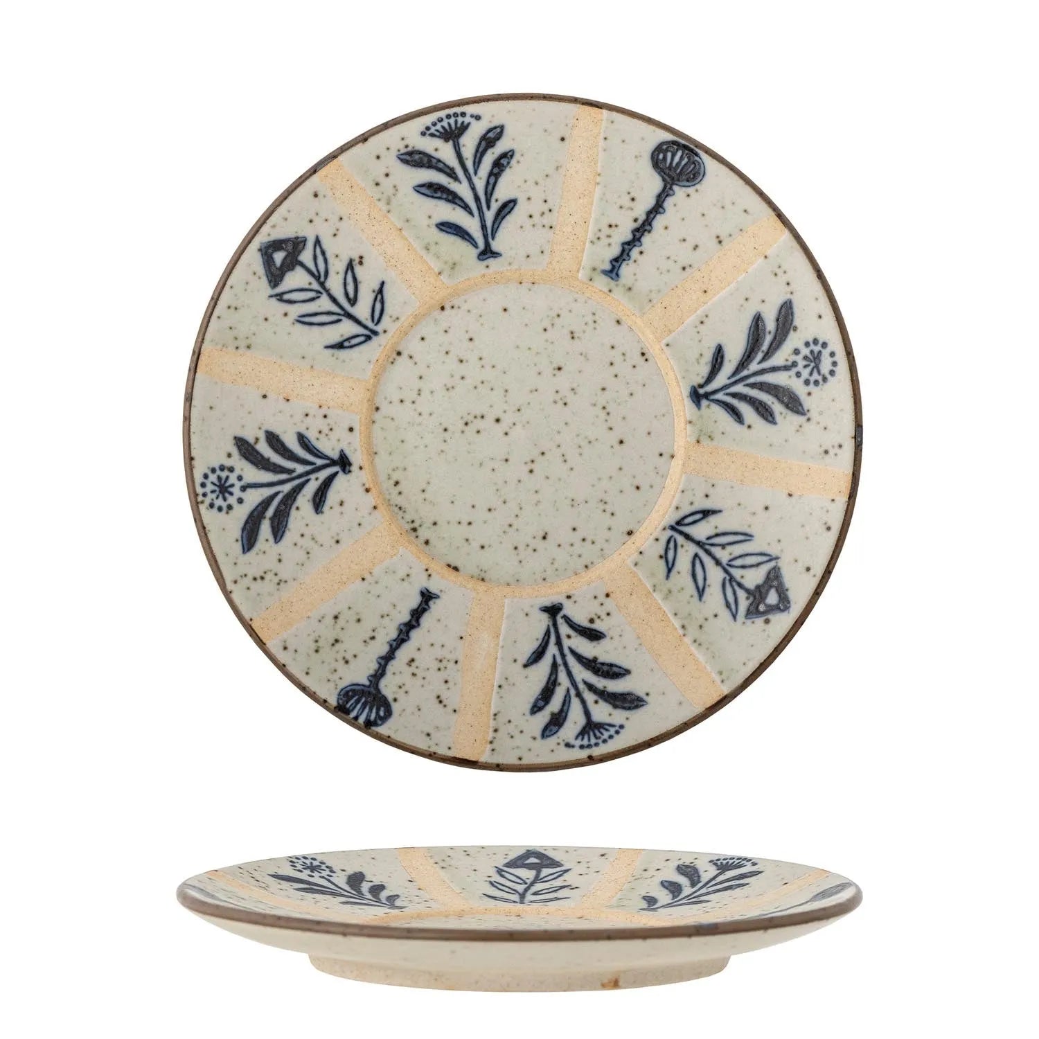Leonie Teller, Blue, Steingut in Blau präsentiert im Onlineshop von KAQTU Design AG. Teller ist von Creative Collection