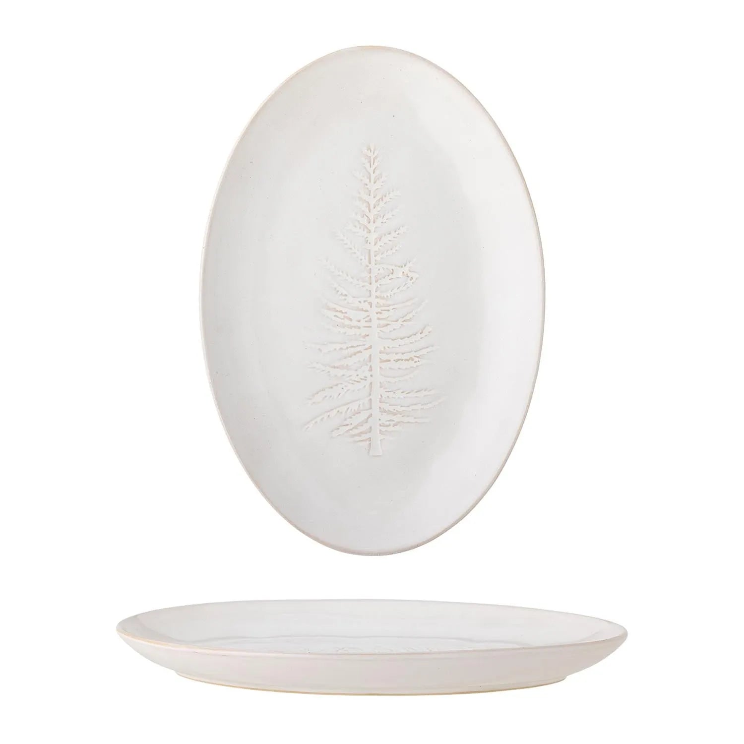 Winter Servierplatte, Natur, Steingut in Natur präsentiert im Onlineshop von KAQTU Design AG. Platte ist von Bloomingville