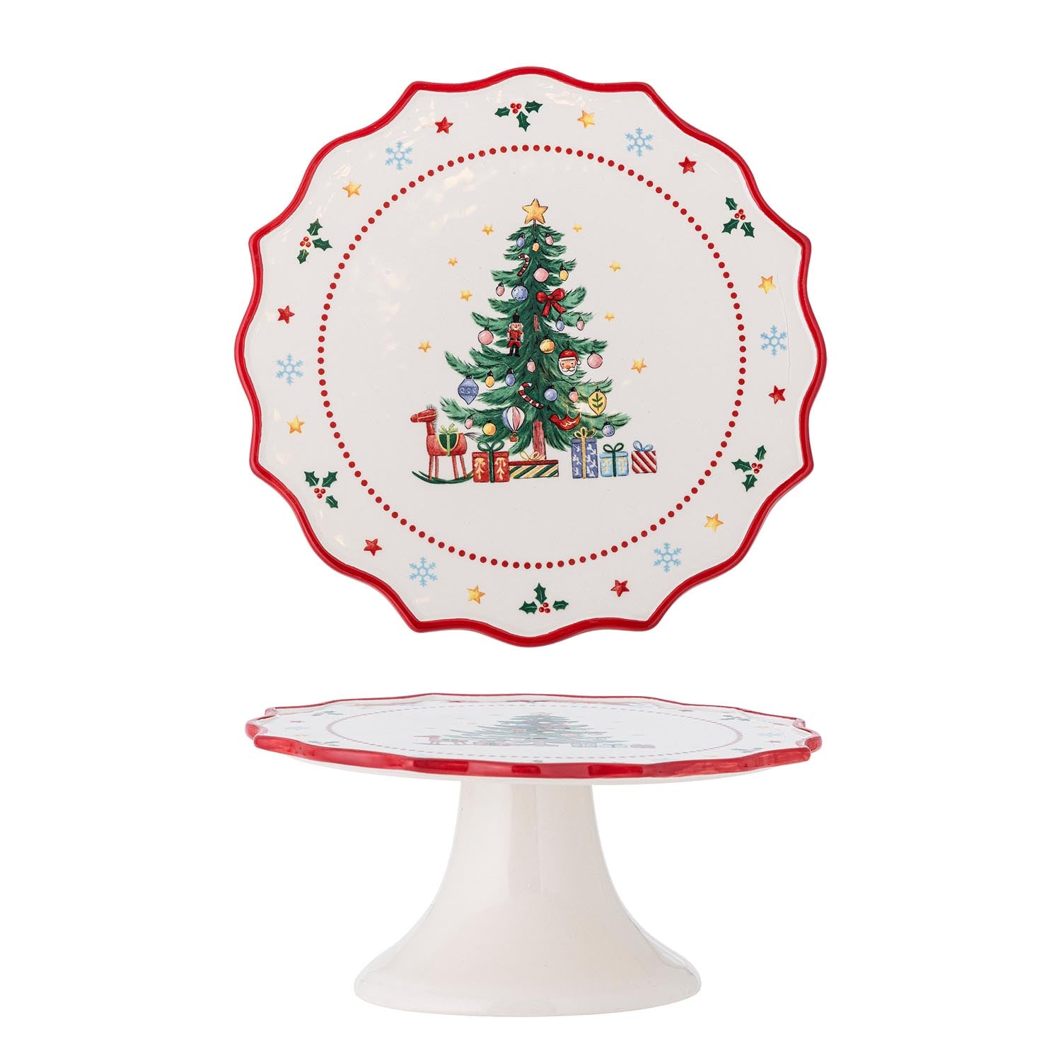 Naive Kuchenteller, Rot, Keramik in Rot präsentiert im Onlineshop von KAQTU Design AG. Tablett ist von Bloomingville