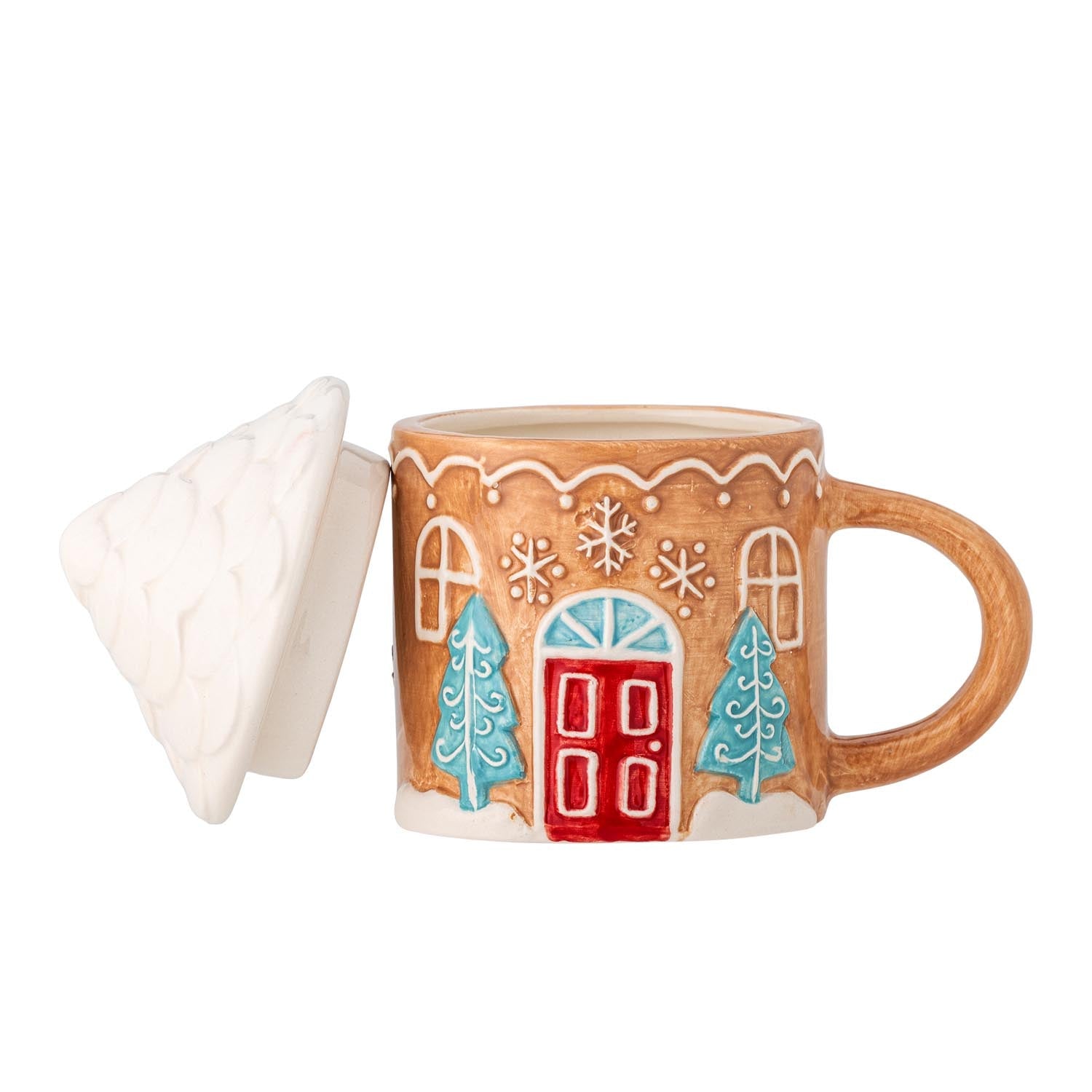 Der Ginnie Becher von Bloomingville aus braunem Steingut überzeugt mit elegantem Design und erstklassiger Qualität.