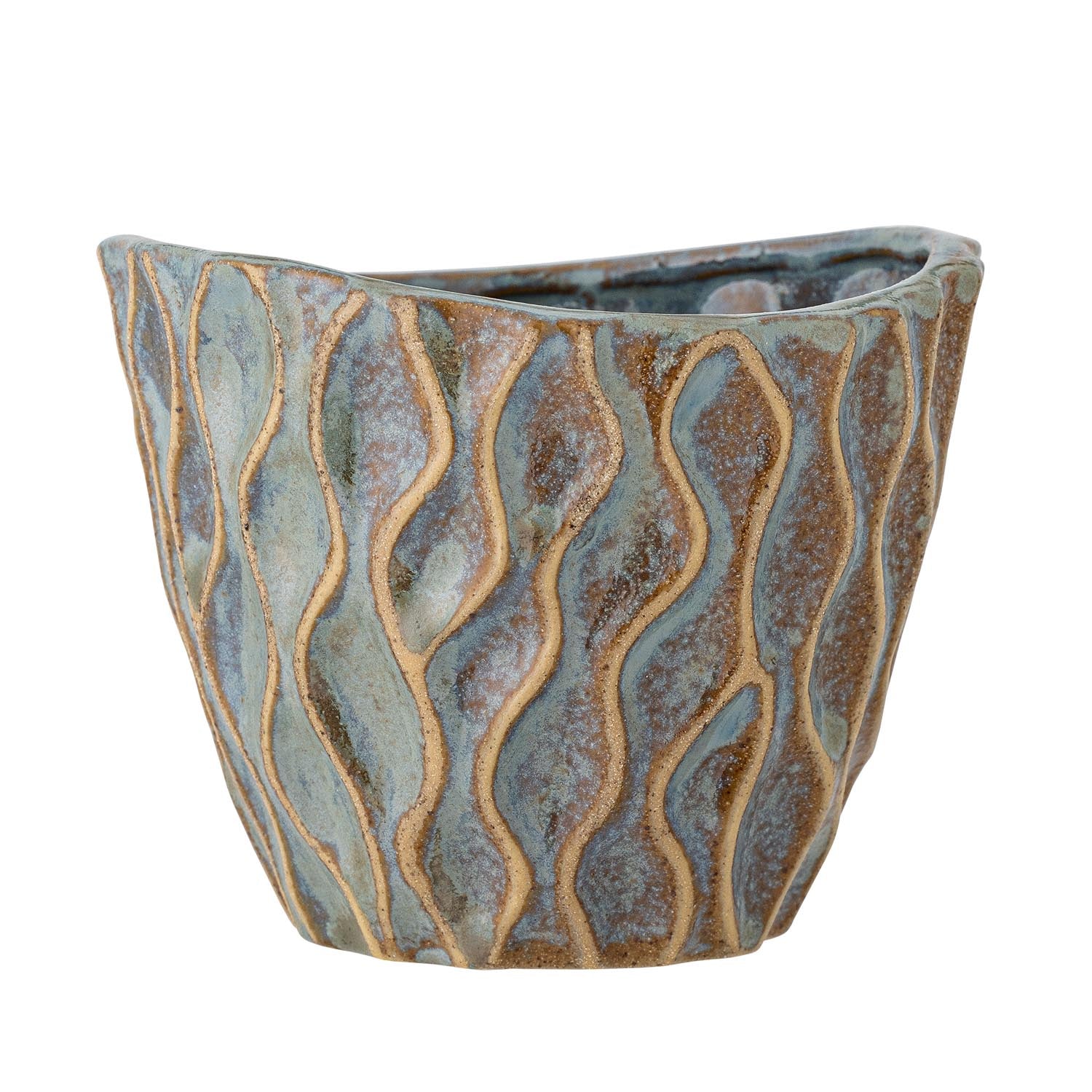 Feren Blumentopf, Blue, Steingut in Blau präsentiert im Onlineshop von KAQTU Design AG. Blumentopf ist von Creative Collection