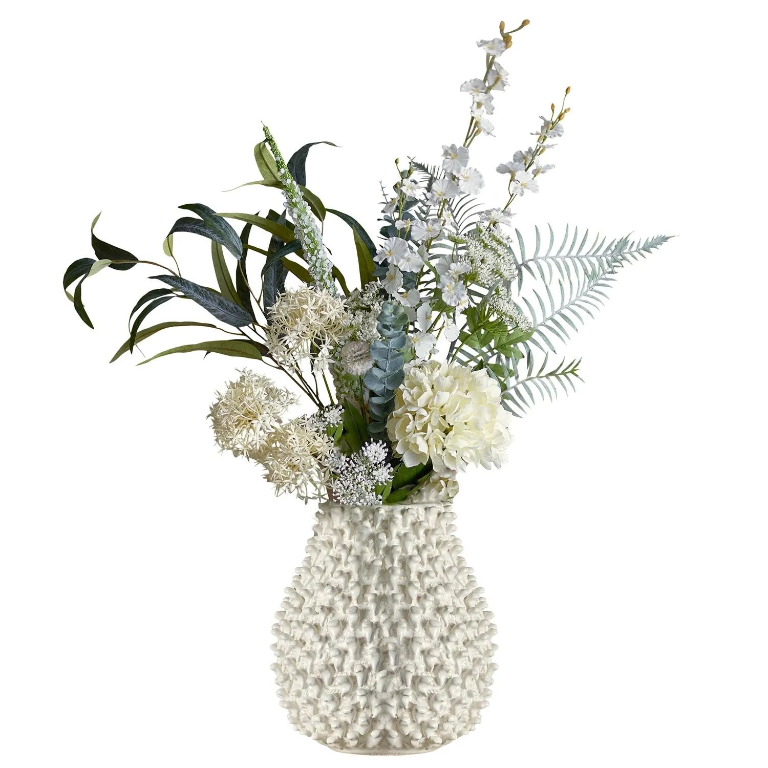 Ein eleganter, pflegeleichter Blumenstrauß in Weiß und Creme, der zeitlose Schönheit und natürliche Frische ausstrahlt.