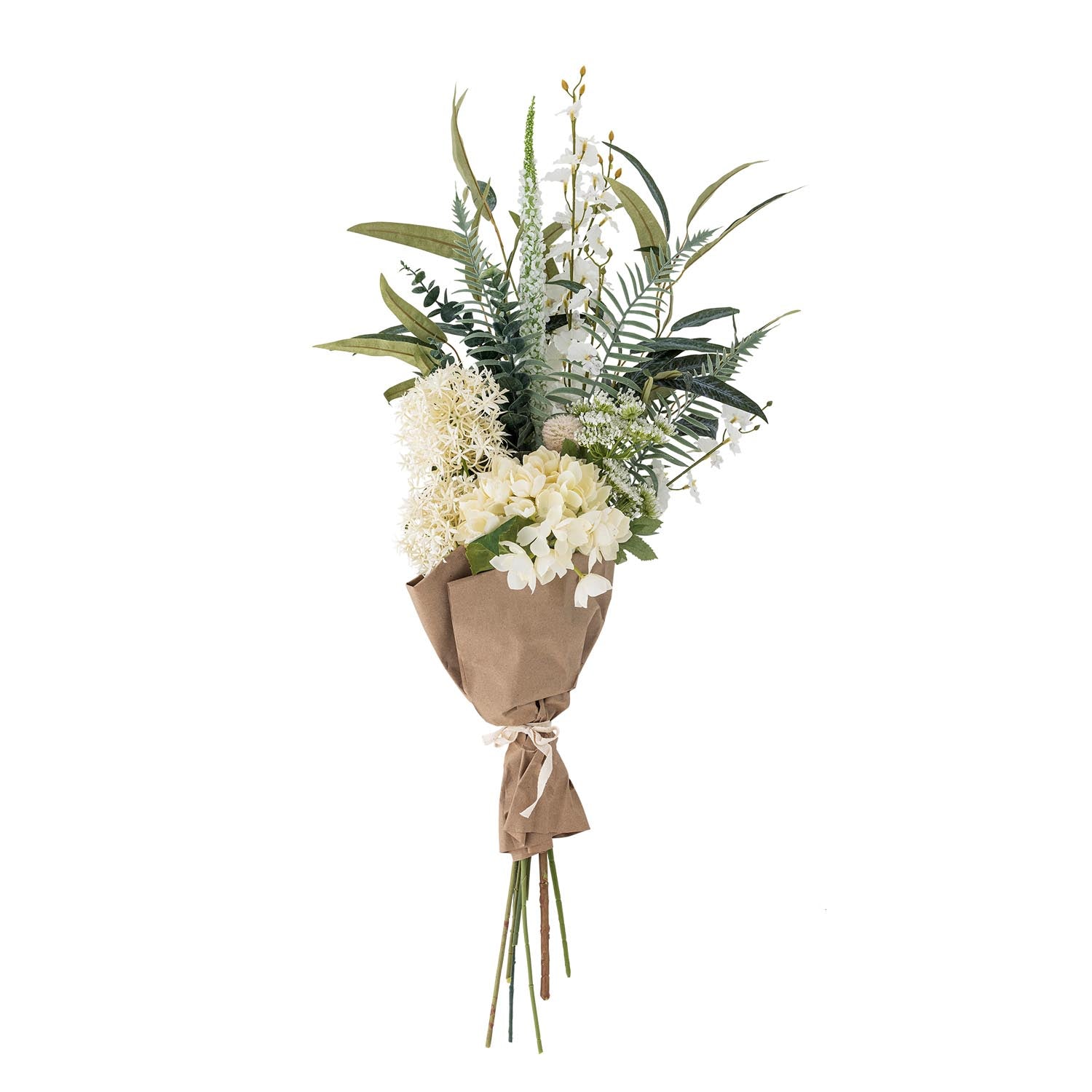 Weißer künstlicher Blumenstrauß von Bloomingville, perfekt für elegante Dekorationen und eine zeitlose, stilvolle Atmosphäre.