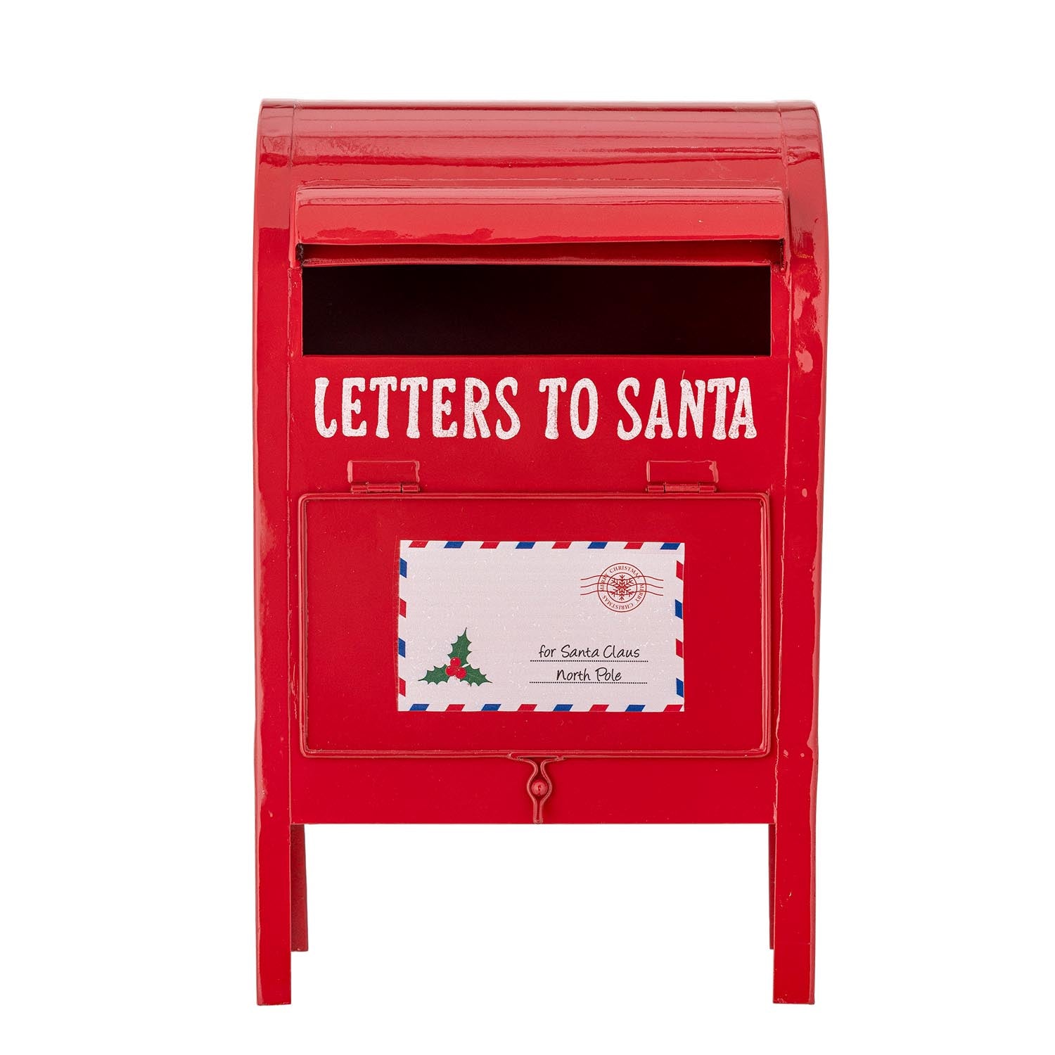 Carlo Deko von Bloomingville: Roter Metall-Briefkasten im Used-Look, vereint Funktionalität und Vintage-Charme, ideal für stilvolle Deko.