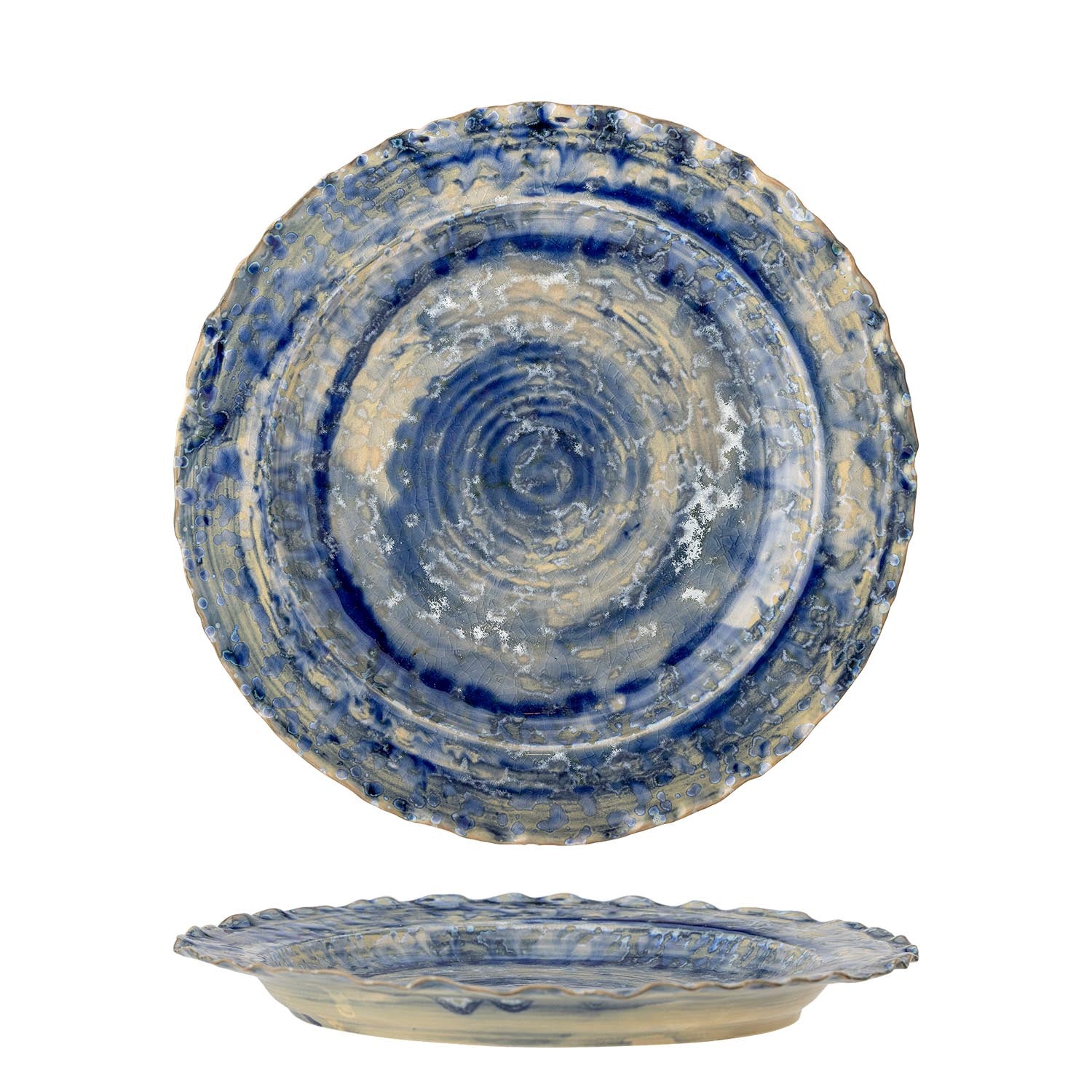 Rowan Servierplatte, Blue, Steingut in Blau präsentiert im Onlineshop von KAQTU Design AG. Platte ist von Creative Collection