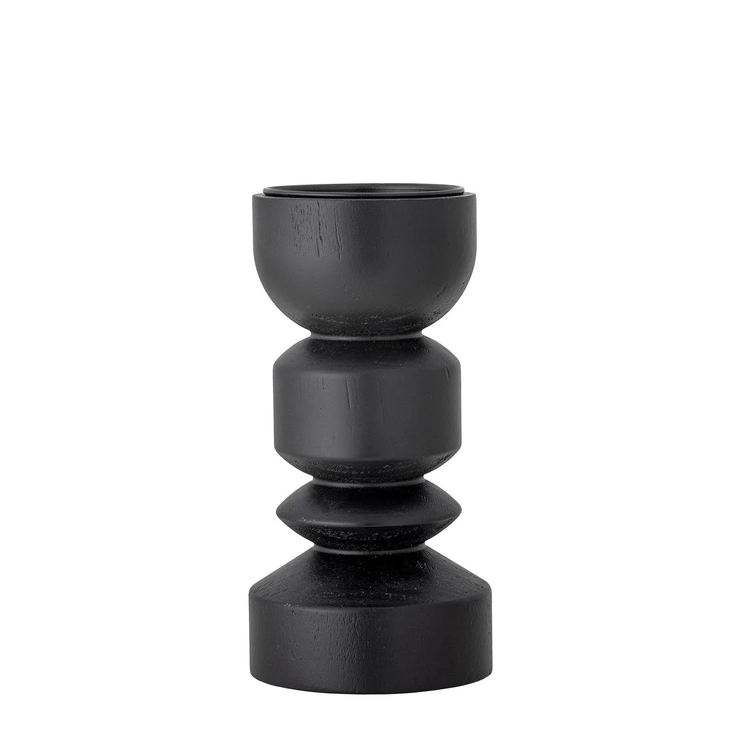 Bowen Kerzenhalter, Schwarz, Kiefer in Schwarz präsentiert im Onlineshop von KAQTU Design AG. Kerzenständer ist von Bloomingville