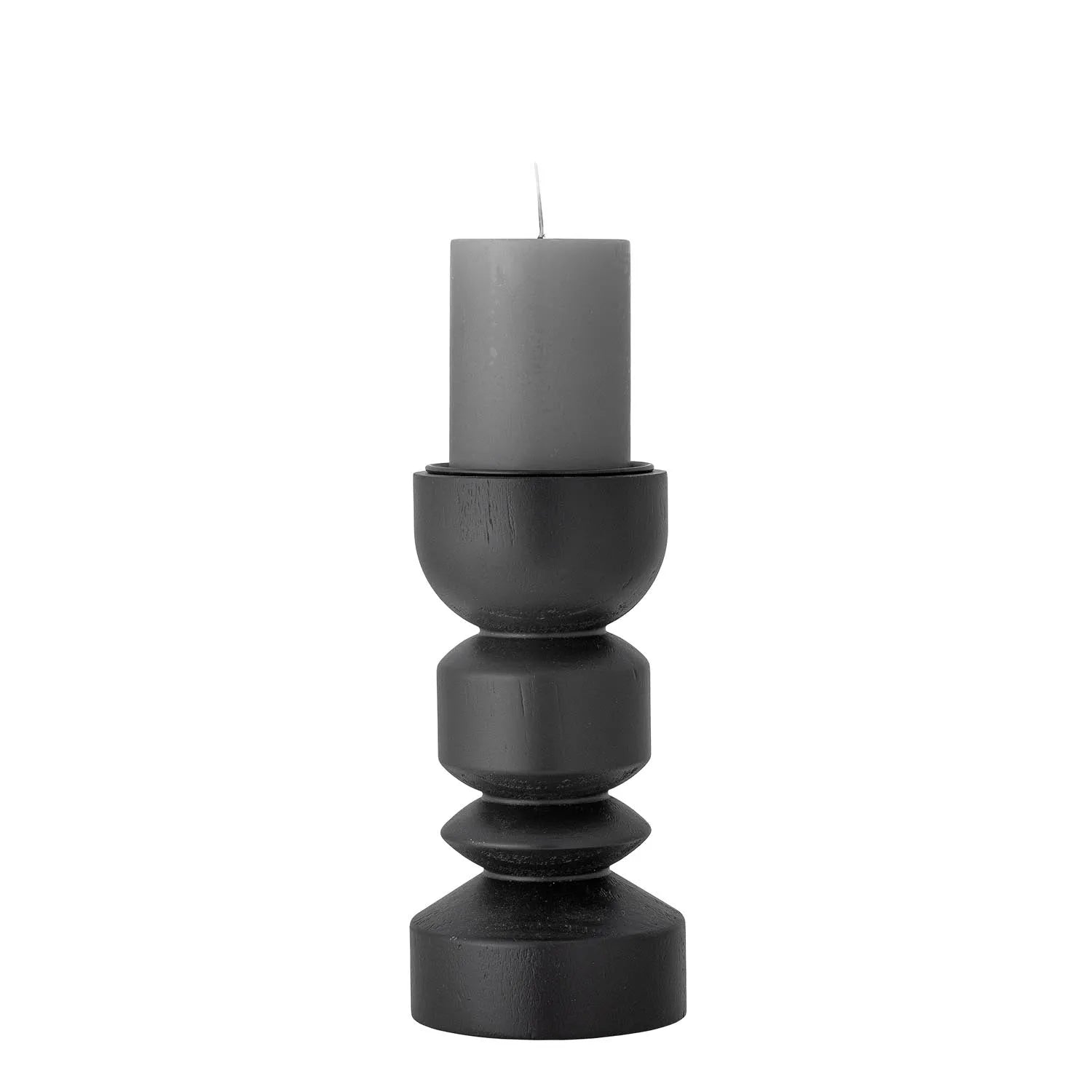 Bowen Kerzenhalter, Schwarz, Kiefer in Schwarz präsentiert im Onlineshop von KAQTU Design AG. Kerzenständer ist von Bloomingville
