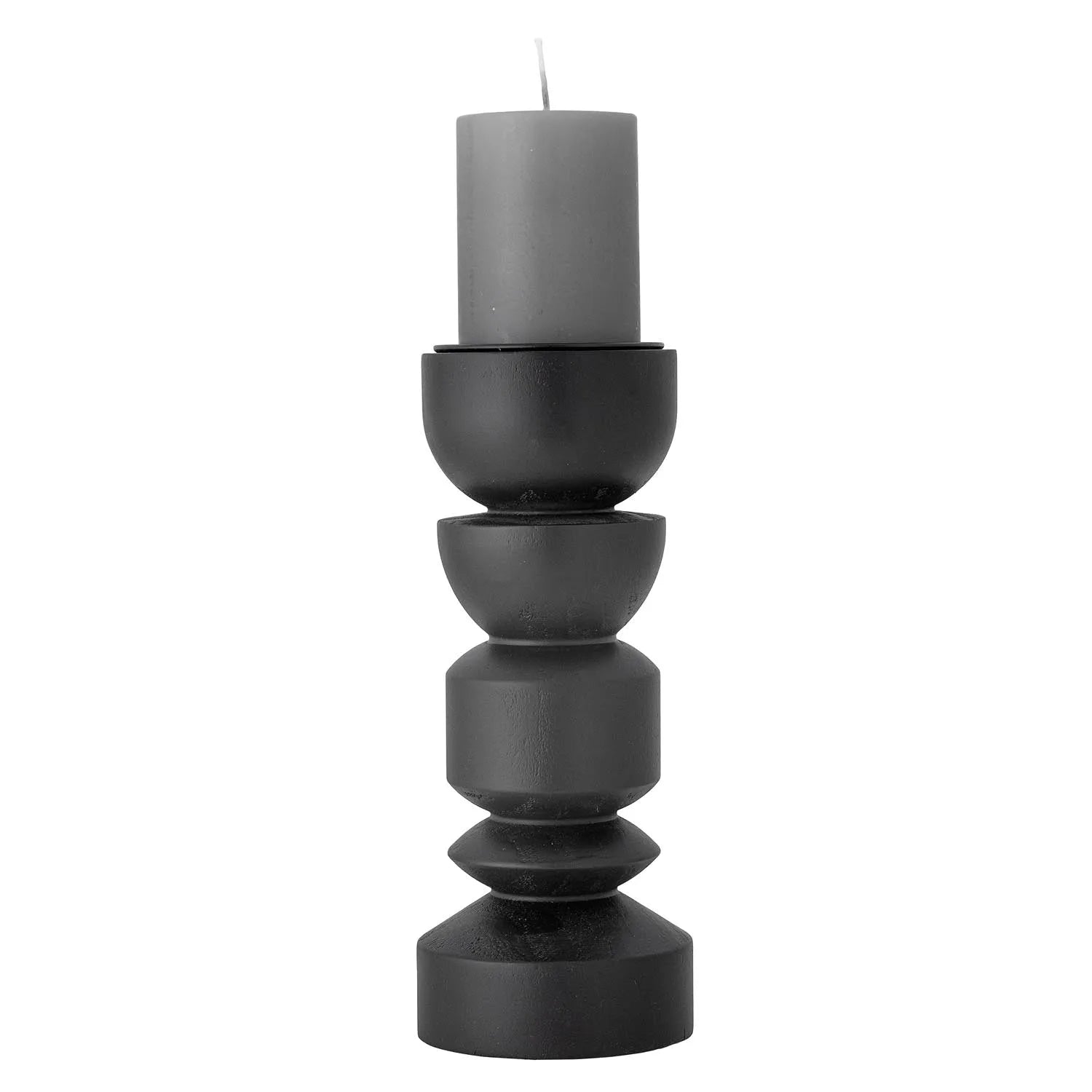Bowen Kerzenhalter, Schwarz, Kiefer in Schwarz präsentiert im Onlineshop von KAQTU Design AG. Kerzenständer ist von Bloomingville