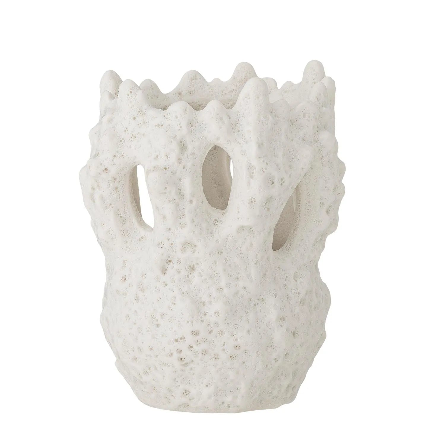 Fianna Vase, Weiss, Steingut in Weiß präsentiert im Onlineshop von KAQTU Design AG. Vase ist von Creative Collection