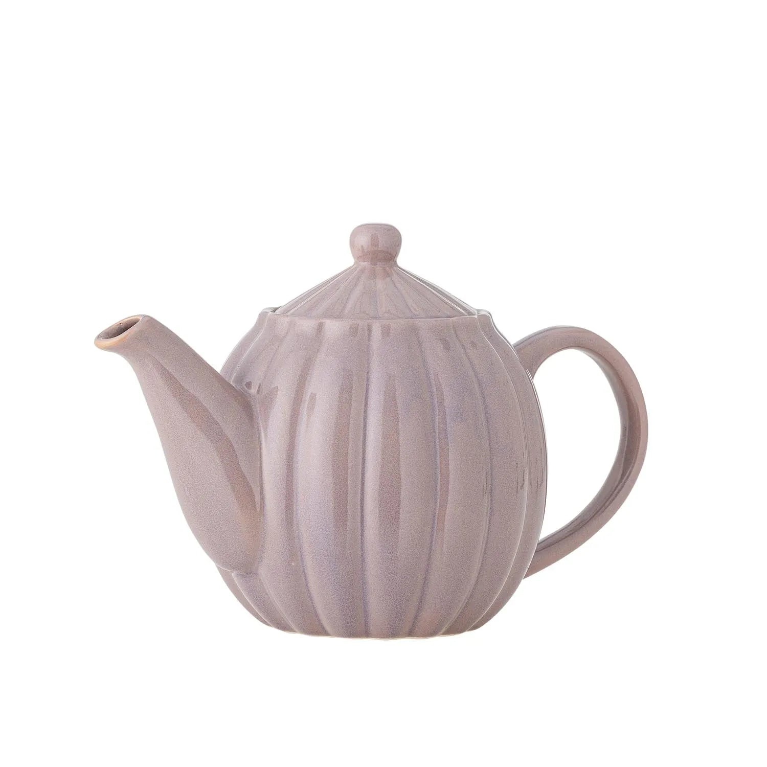 Elegante rosa Steingut-Teekanne mit robustem Design, ideal für stilvolle Teemomente.