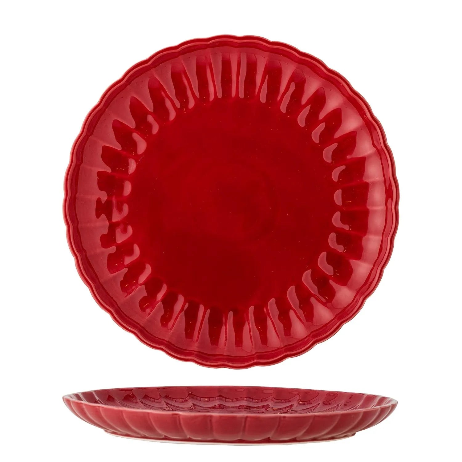 Latina Teller, Rot, Steingut in Rot präsentiert im Onlineshop von KAQTU Design AG. Teller ist von Bloomingville