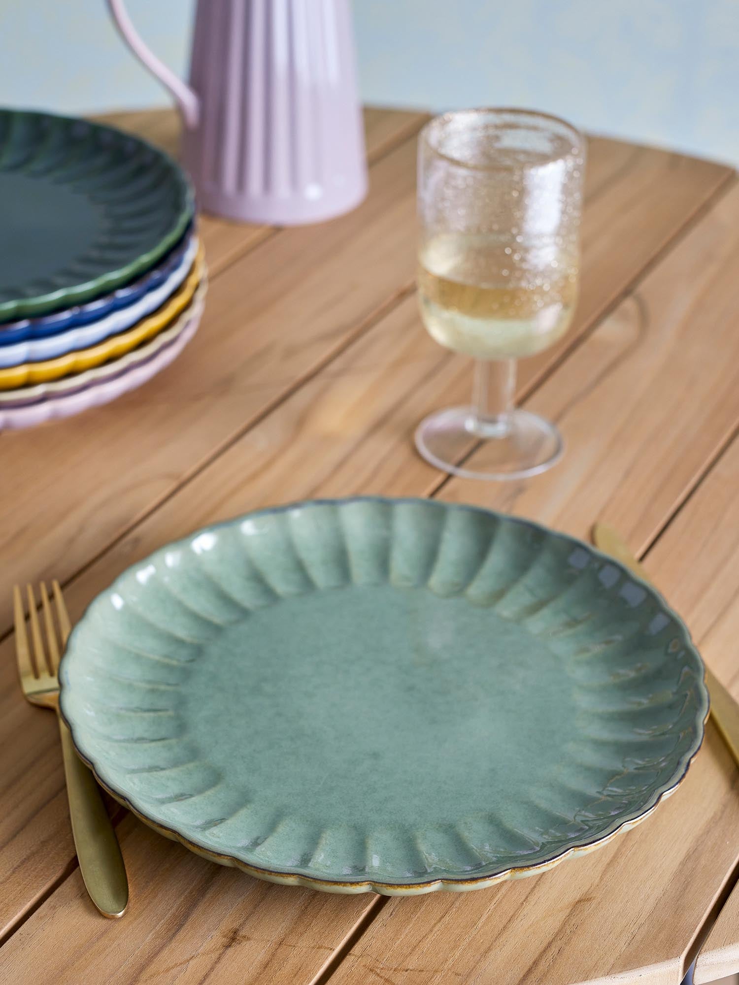 Latina Plate, Green, Stoneware