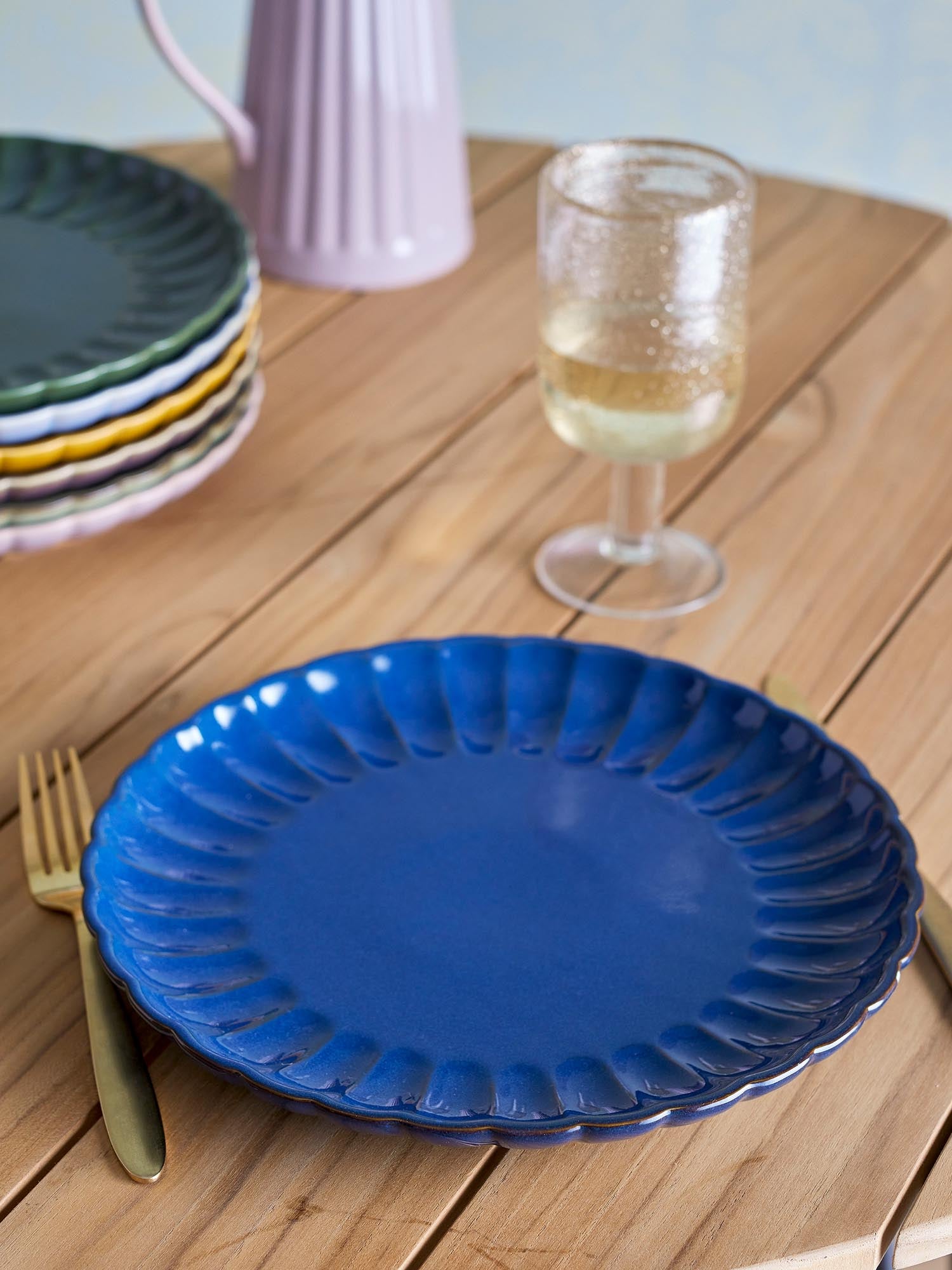 Latina Plate, Blue, Stoneware