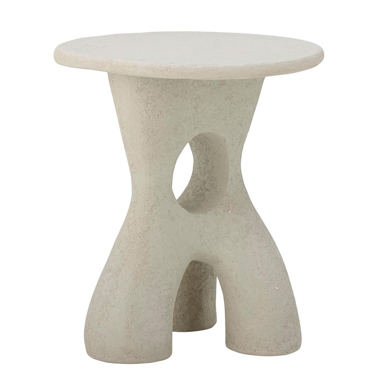 Moderner Beistelltisch aus weißem Polyresin, ideal für stilvolle Wohnräume. Zeitloses Design von Bloomingville.