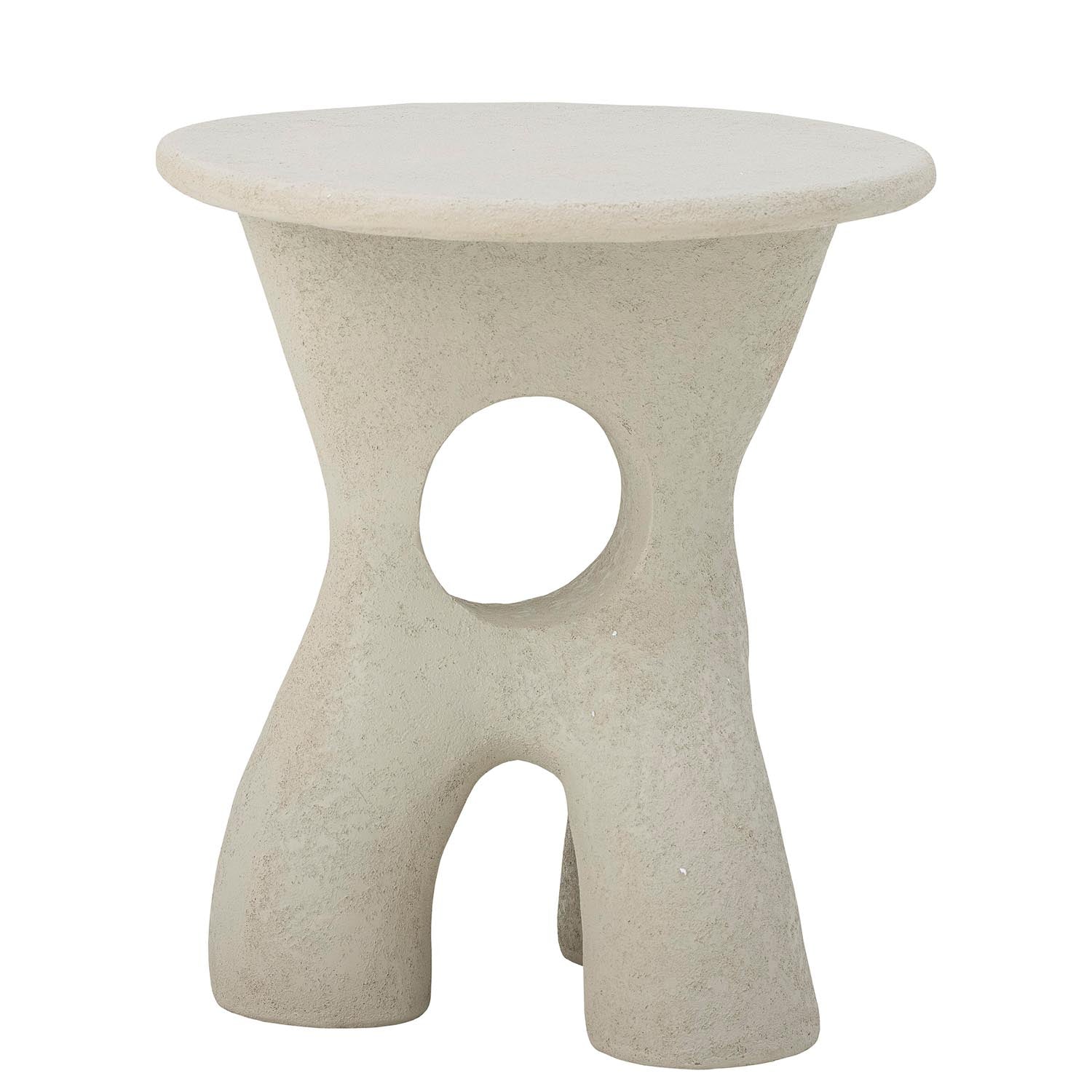 Eleganter Beistelltisch aus weißem Polyresin, perfekt für moderne Wohnräume. Stilvolles Design von Bloomingville.