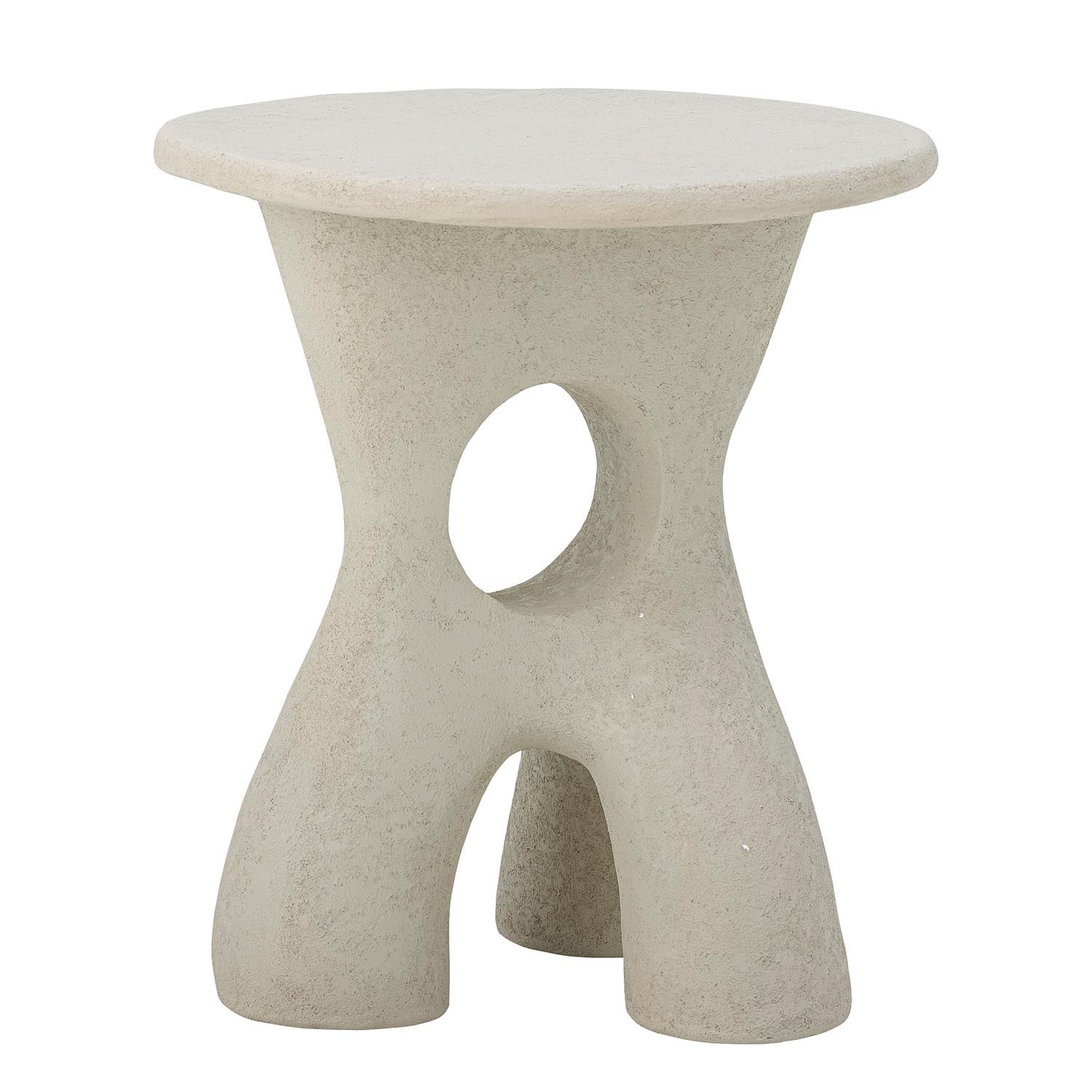 Moderner Beistelltisch aus weißem Polyresin, ideal für stilvolle Wohnräume. Zeitloses Design von Bloomingville.