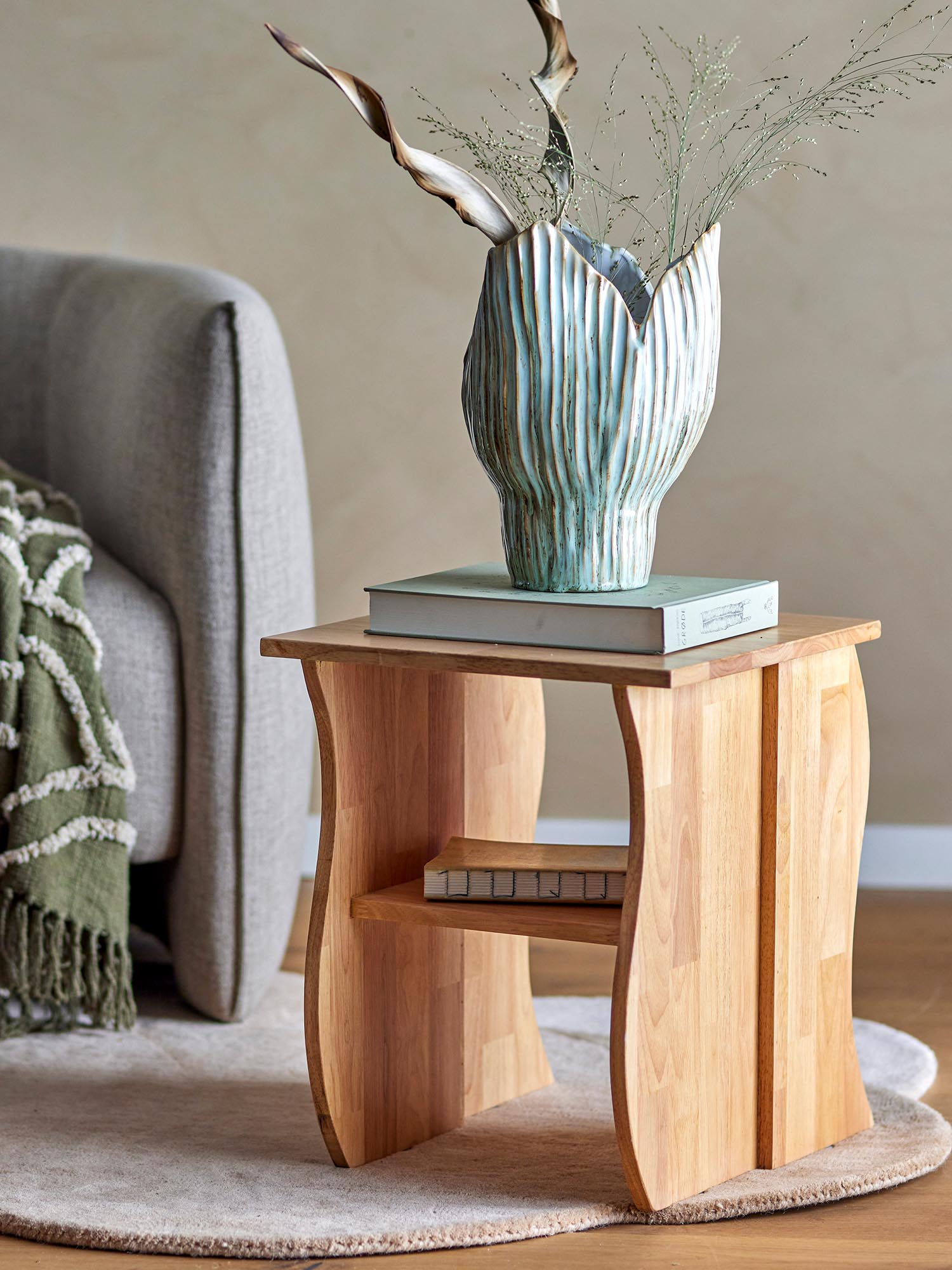 Bark Hocker, Natur, Gummibaumholz