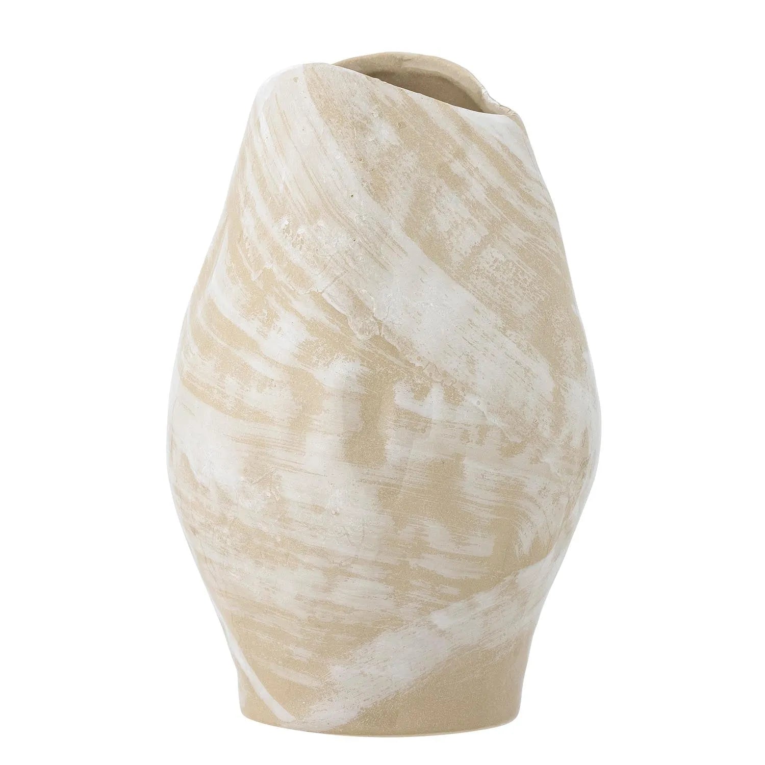 Die Obsa Vase besticht durch ihre natürliche Eleganz und einzigartige Glasur, die jedem Raum eine stilvolle Note verleiht.