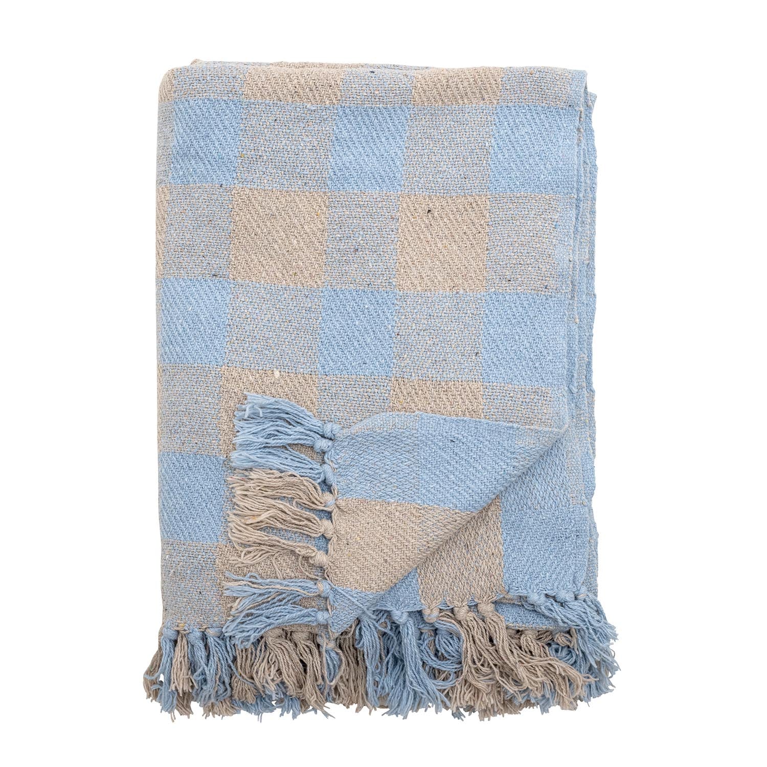 Largs Decke, Blue, Recycelte Baumwolle