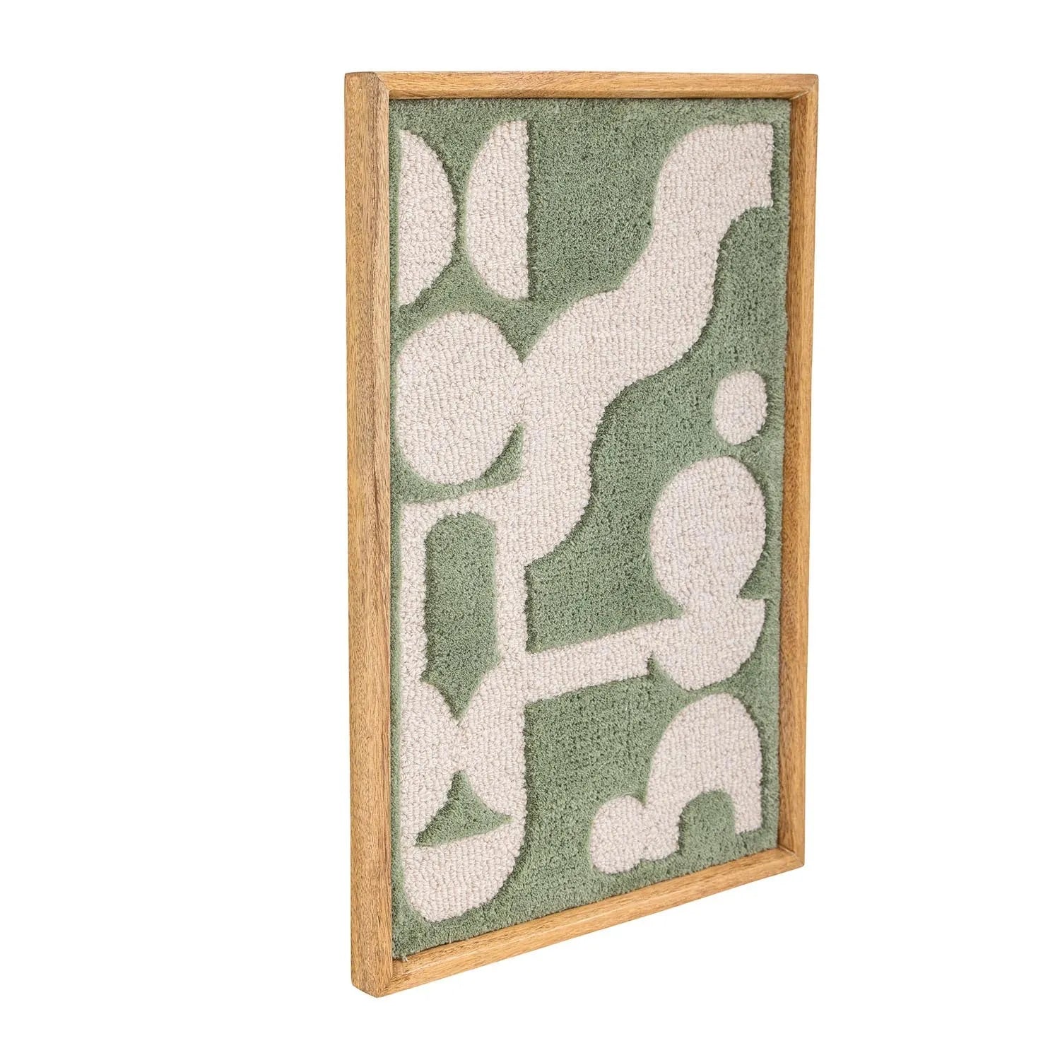 Die Longton Wanddekoration von Bloomingville vereint natürliche Eleganz und künstlerische Handwerkskunst in einem grünen Wollkunstwerk.