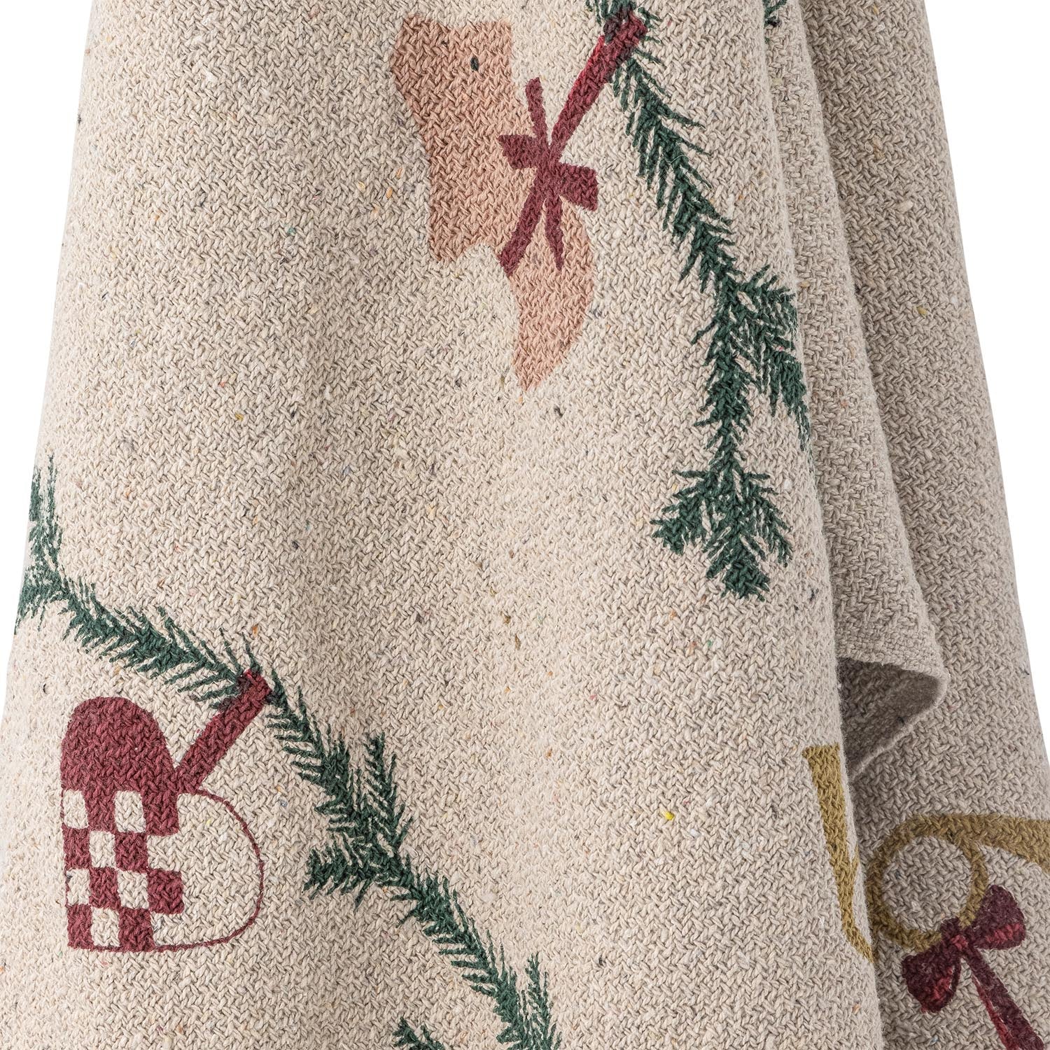Yule Decke, Natur, Recycelte Baumwolle in Natur präsentiert im Onlineshop von KAQTU Design AG. Wolldecke ist von Bloomingville