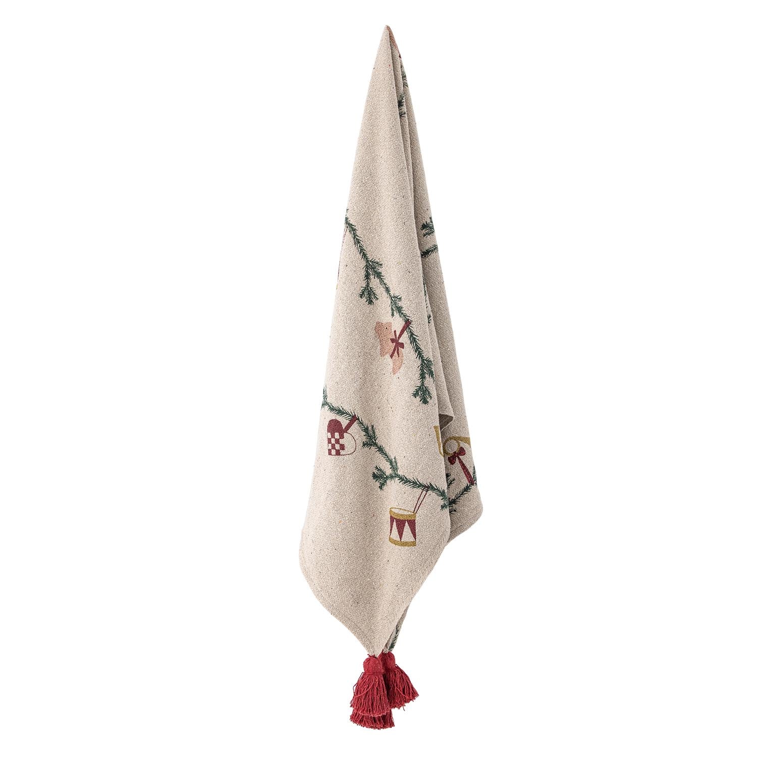 Yule Decke, Natur, Recycelte Baumwolle in Natur präsentiert im Onlineshop von KAQTU Design AG. Wolldecke ist von Bloomingville