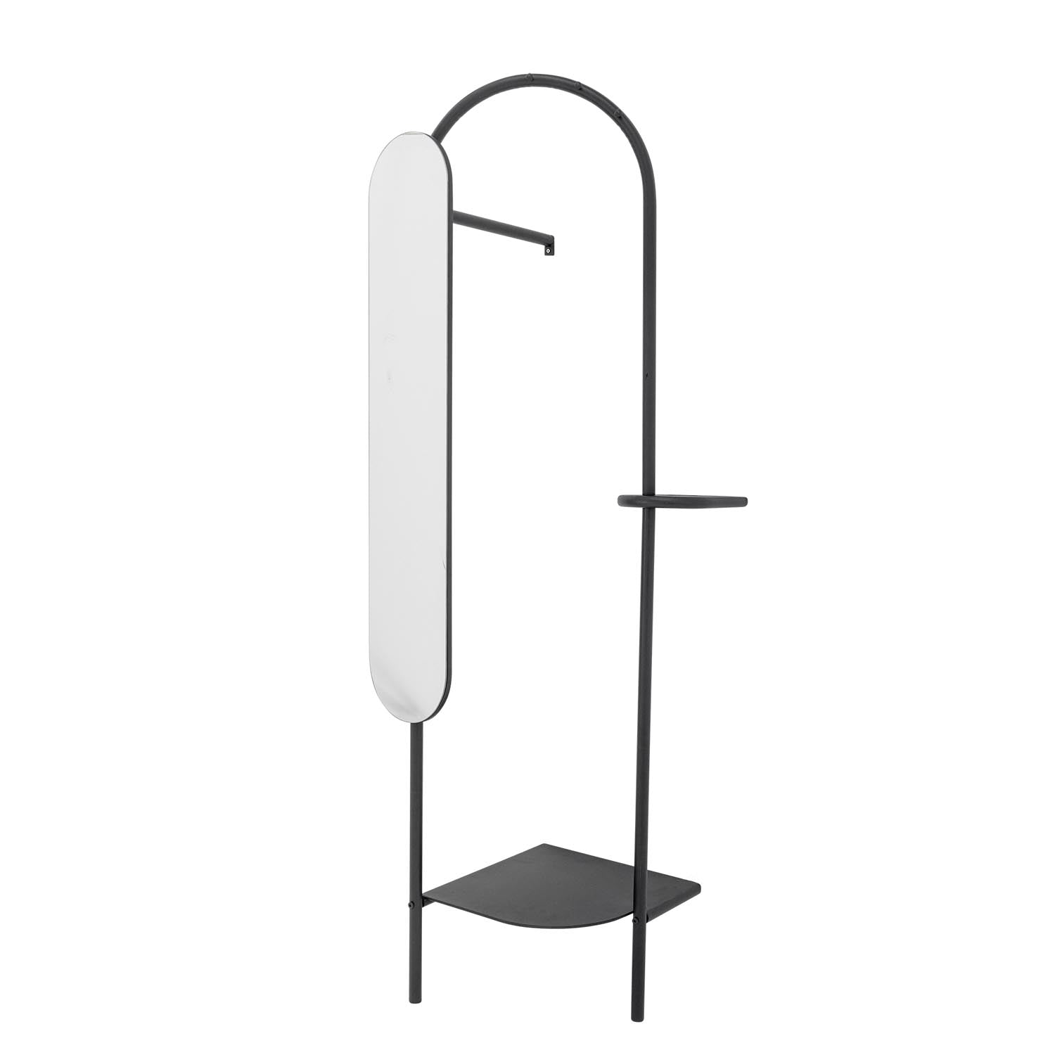 Eleganter schwarzer Metall-Kleiderständer von Bloomingville, perfekt für moderne Aufbewahrung und stilvolle Organisation.
