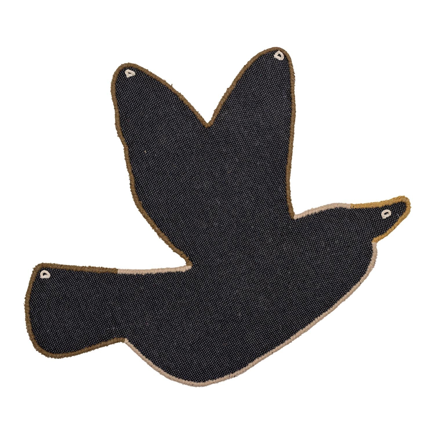 Ein blauer Wollteppich von Bloomingville Mini, inspiriert von Blue Jays, perfekt für Kinderzimmer, weich, stilvoll und einladend.