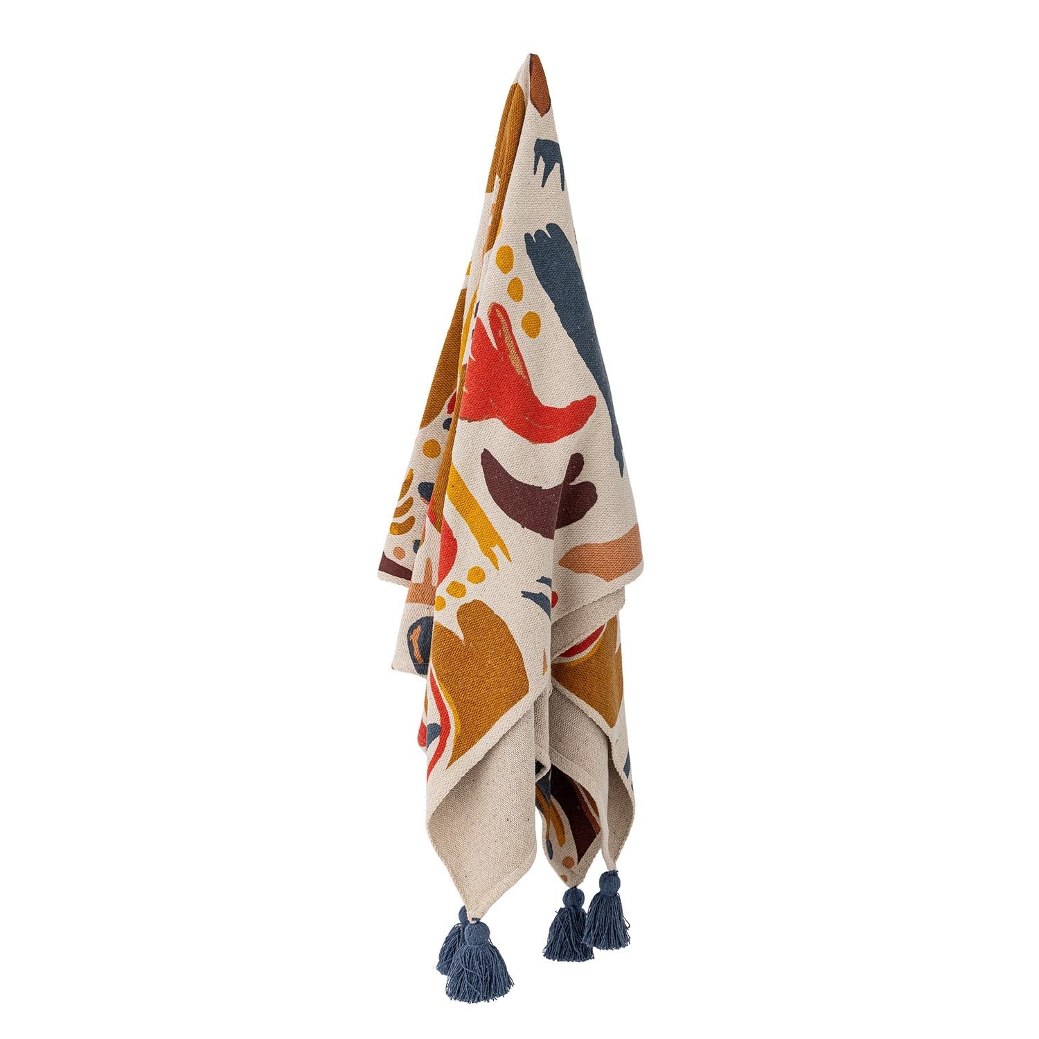 Die Horus Decke in Orange von Bloomingville besteht aus recycelter Baumwolle und bietet stilvolle Gemütlichkeit für Ihr Zuhause.