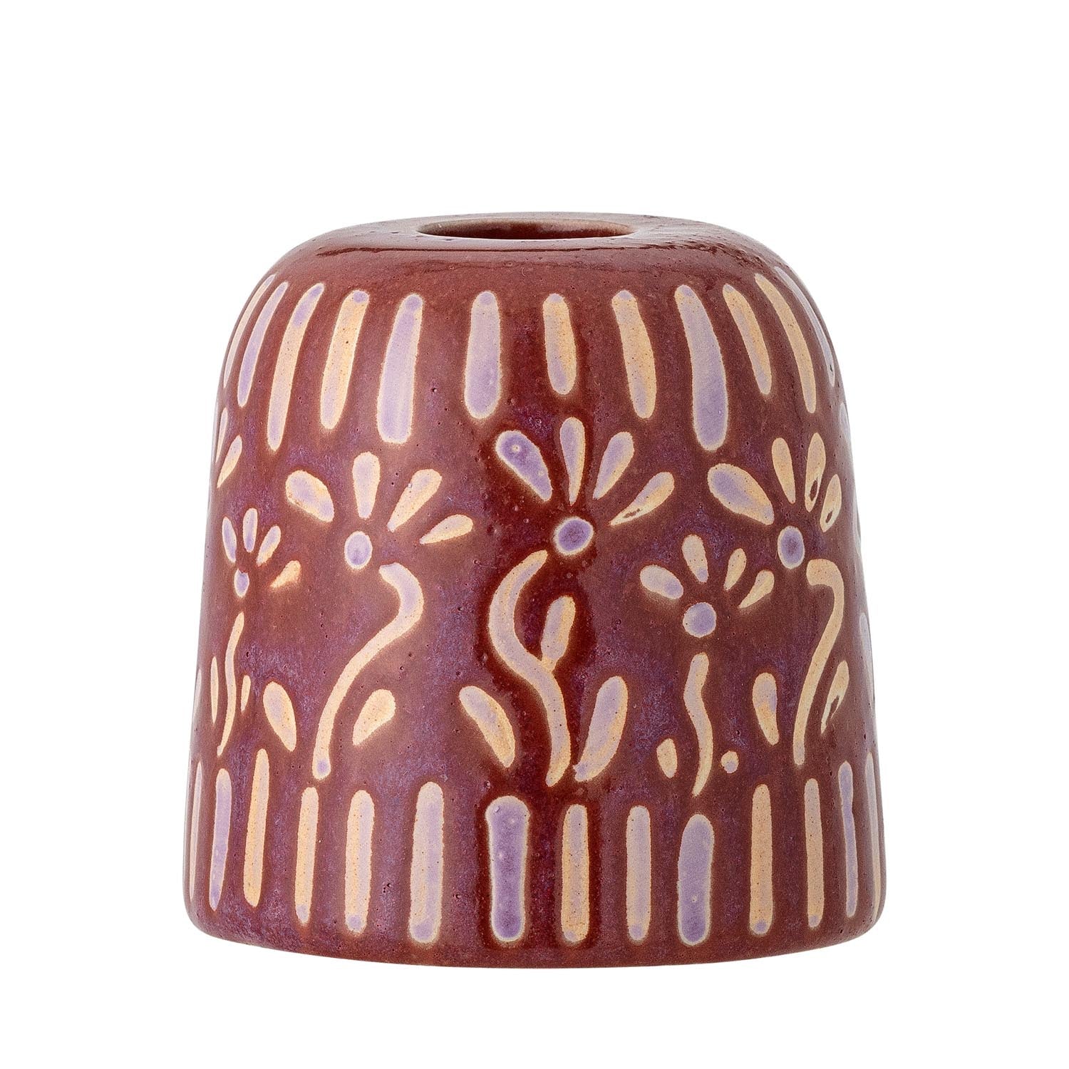 Samsin Kerzenhalter, Violett, Steingut in Lila präsentiert im Onlineshop von KAQTU Design AG. Kerzenständer ist von Bloomingville