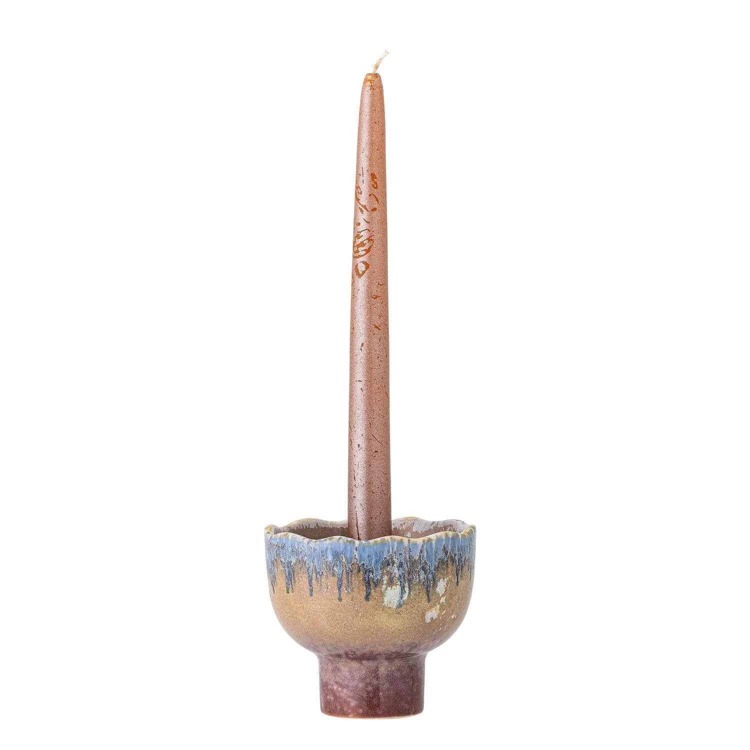 Cloe Kerzenhalter, Blue, Steingut in Blau präsentiert im Onlineshop von KAQTU Design AG. Kerzenständer ist von Creative Collection