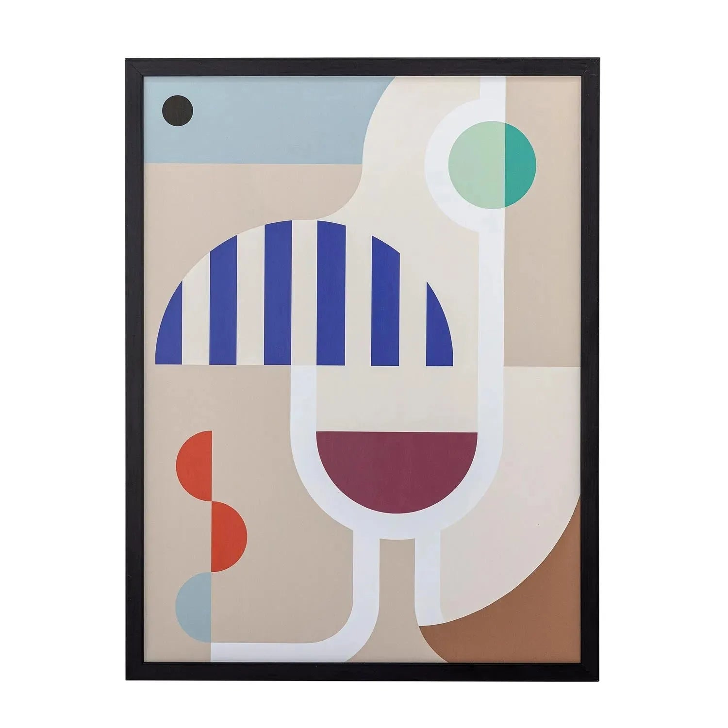 Elegante Wine Illustration im schwarzen Kiefernholzrahmen, vereint Stil und Qualität, ideal für jeden Raum.
