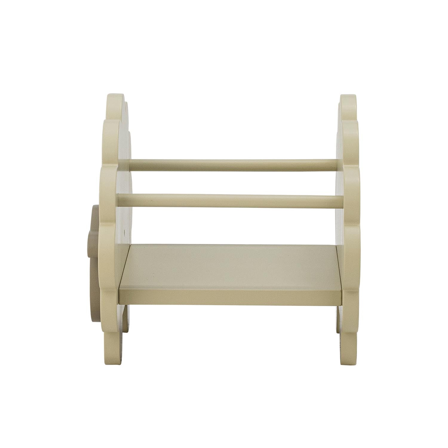 Das graue Dolly Bücherregal von Bloomingville Mini aus FSC®-zertifiziertem MDF ist ideal für stilvolle Kinderzimmer-Aufbewahrung.