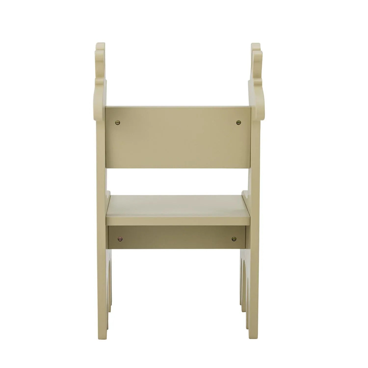 Der Ibber Stuhl in Giraffenform, aus grauem, FSC®100% MDF, vereint verspieltes Design mit nachhaltiger Qualität.