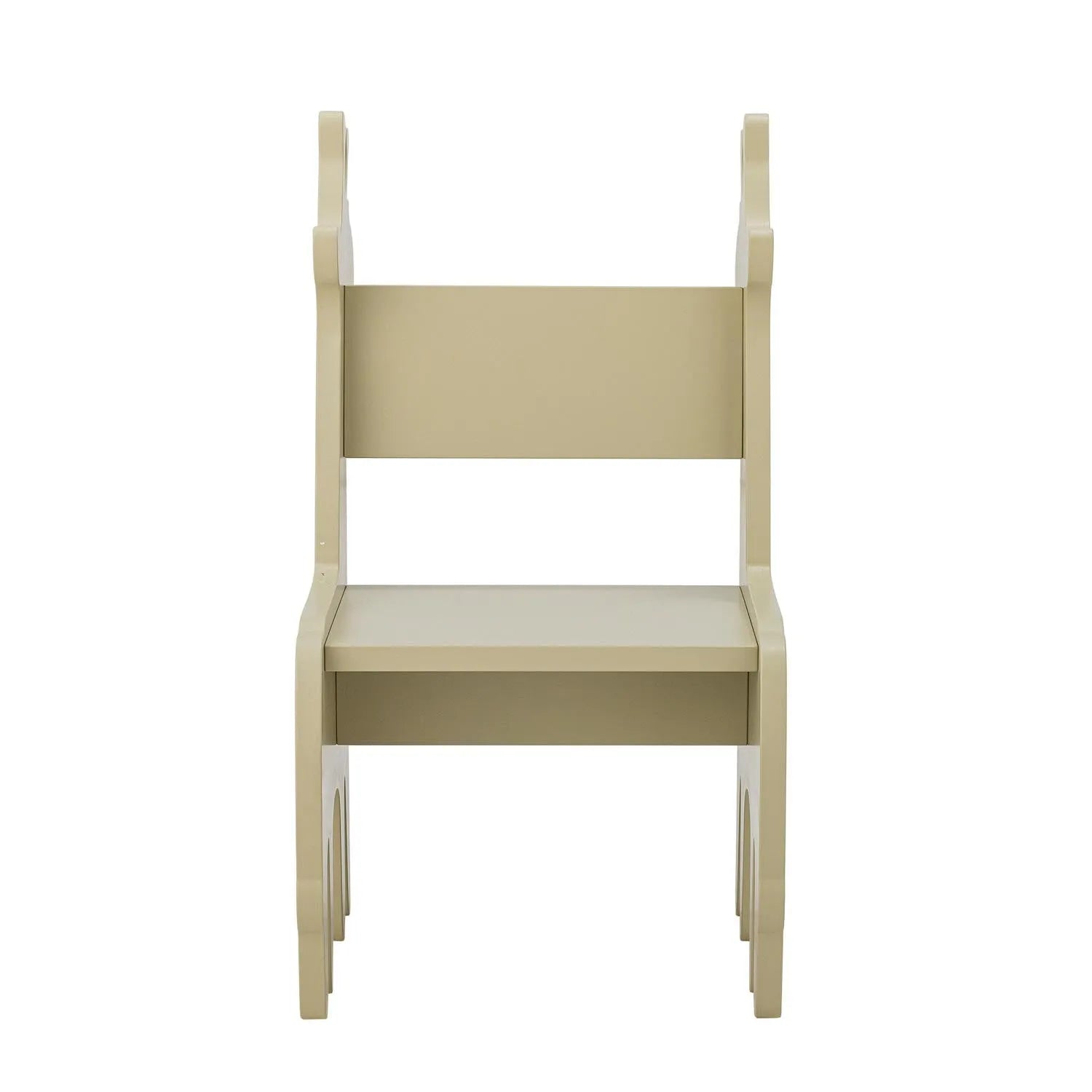 Der Ibber Stuhl in Giraffenform, aus grauem, FSC®100% MDF, vereint verspieltes Design mit nachhaltiger Qualität.