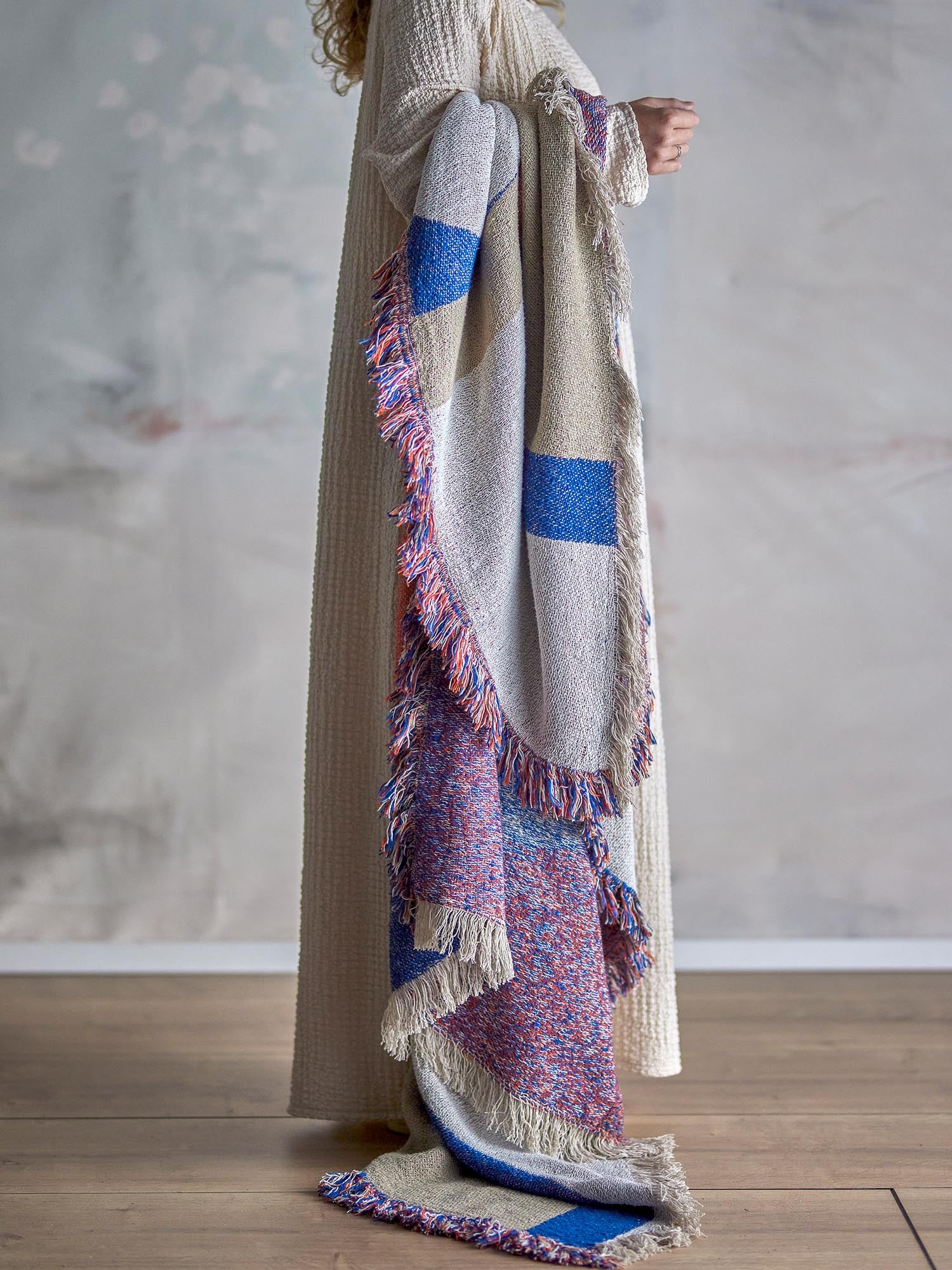 Clarita Decke, Orange, Recycelte Baumwolle