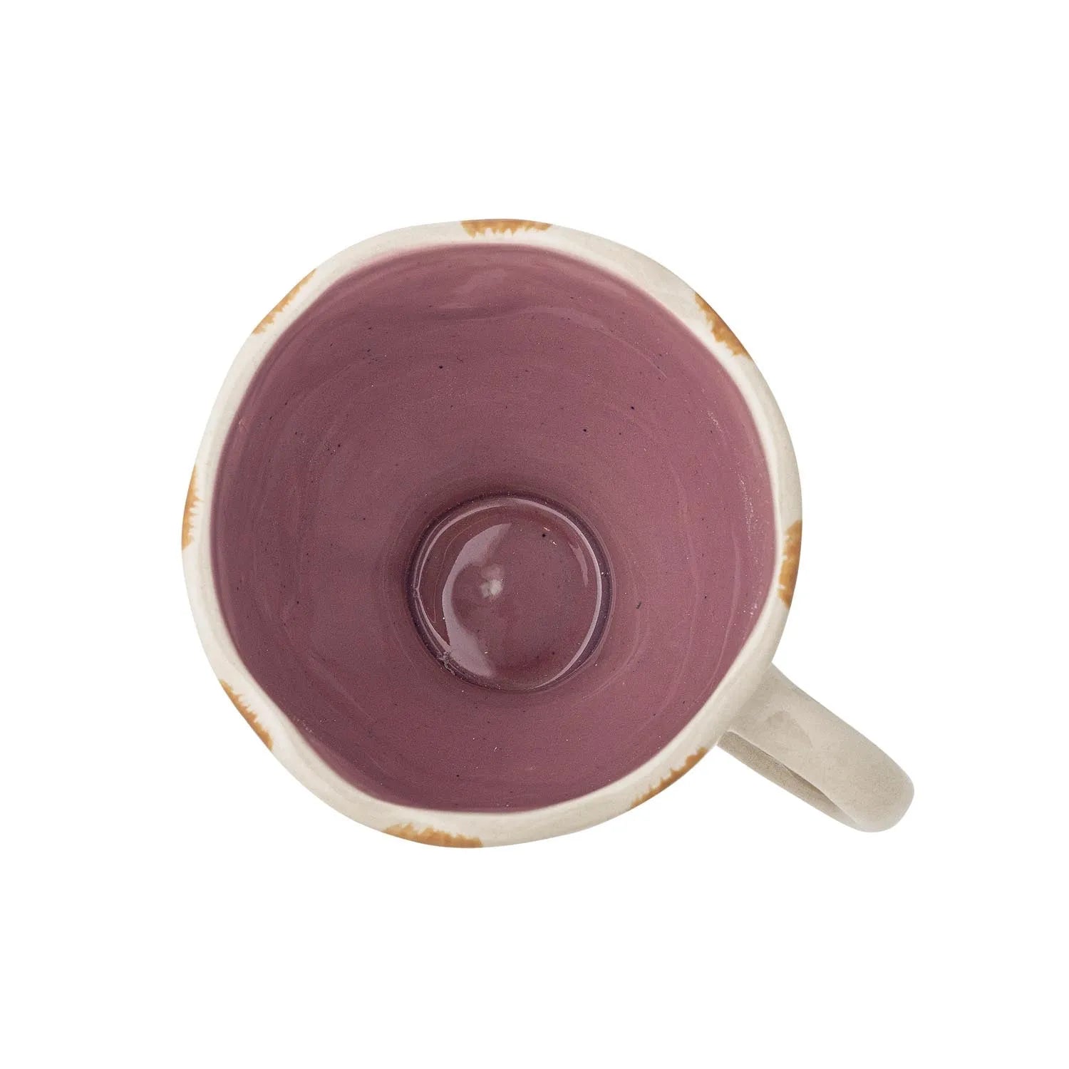 Die Willa Tasse von Bloomingville: Eleganz in Braun, handbemalte Streifen, robustes Steingut, ideal für heiße Getränke.