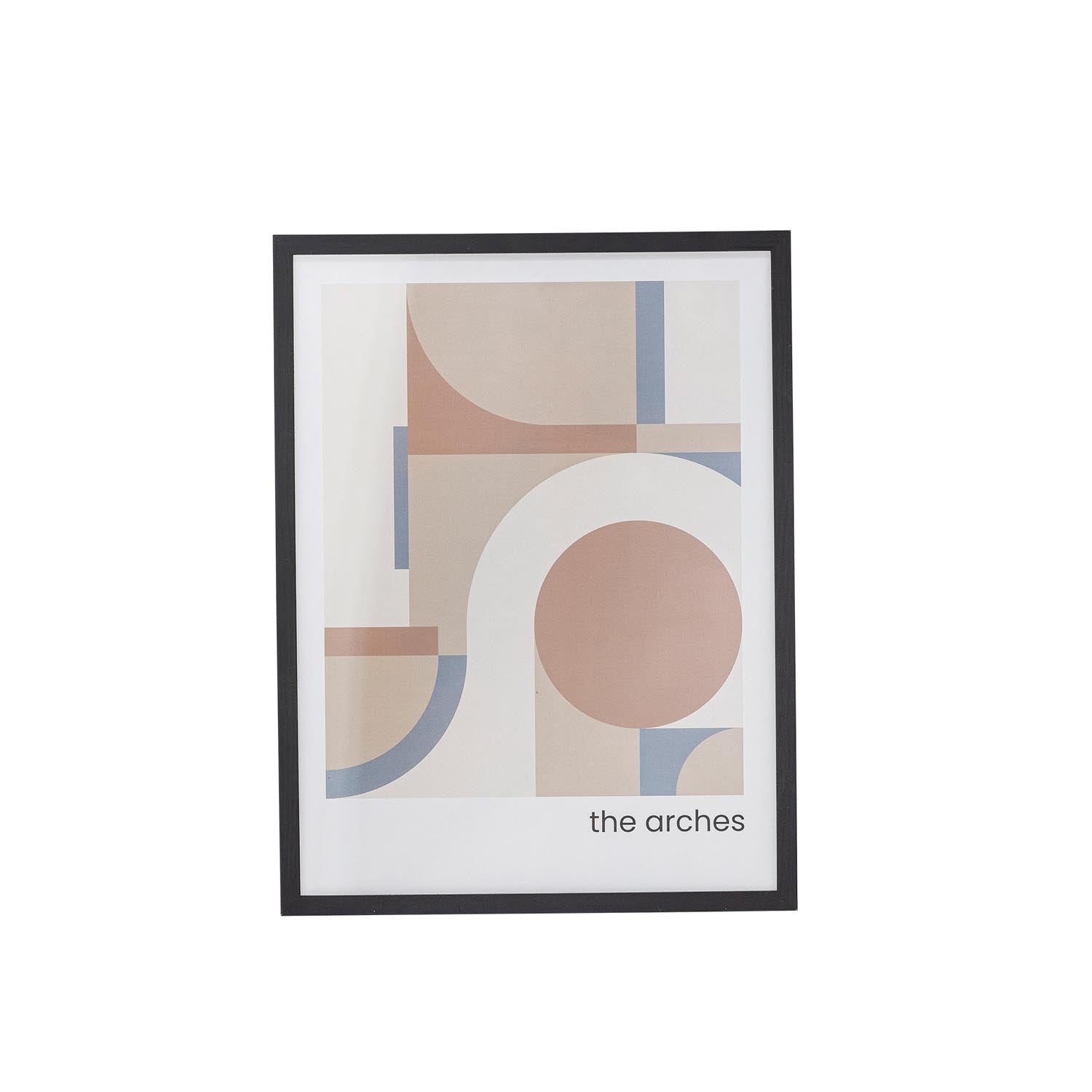 Arches Illustration mit Rahmen, Schwarz, Kiefer in Schwarz präsentiert im Onlineshop von KAQTU Design AG. Bild ist von Bloomingville