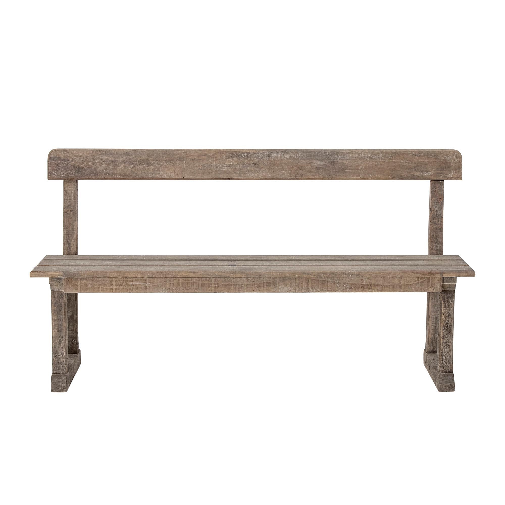 Die Portland Bank aus recyceltem Kiefernholz vereint Nachhaltigkeit und Vintage-Charme, ideal für stilvolle, funktionale Wohnräume.