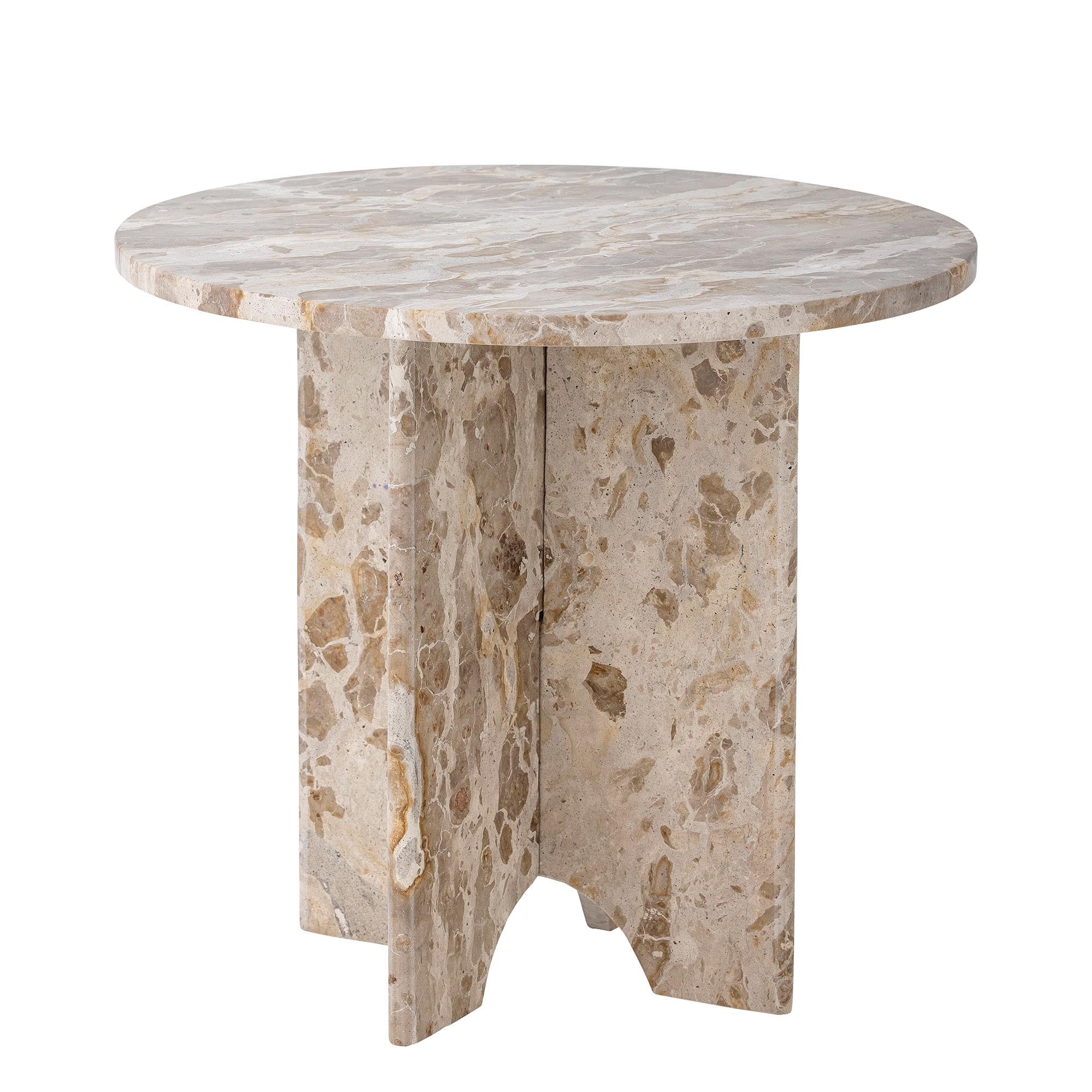 Eleganter Jasmia Beistelltisch aus braunem Marmor, nordisches Design, vielseitig, robust, einzigartig, skandinavische Eleganz.