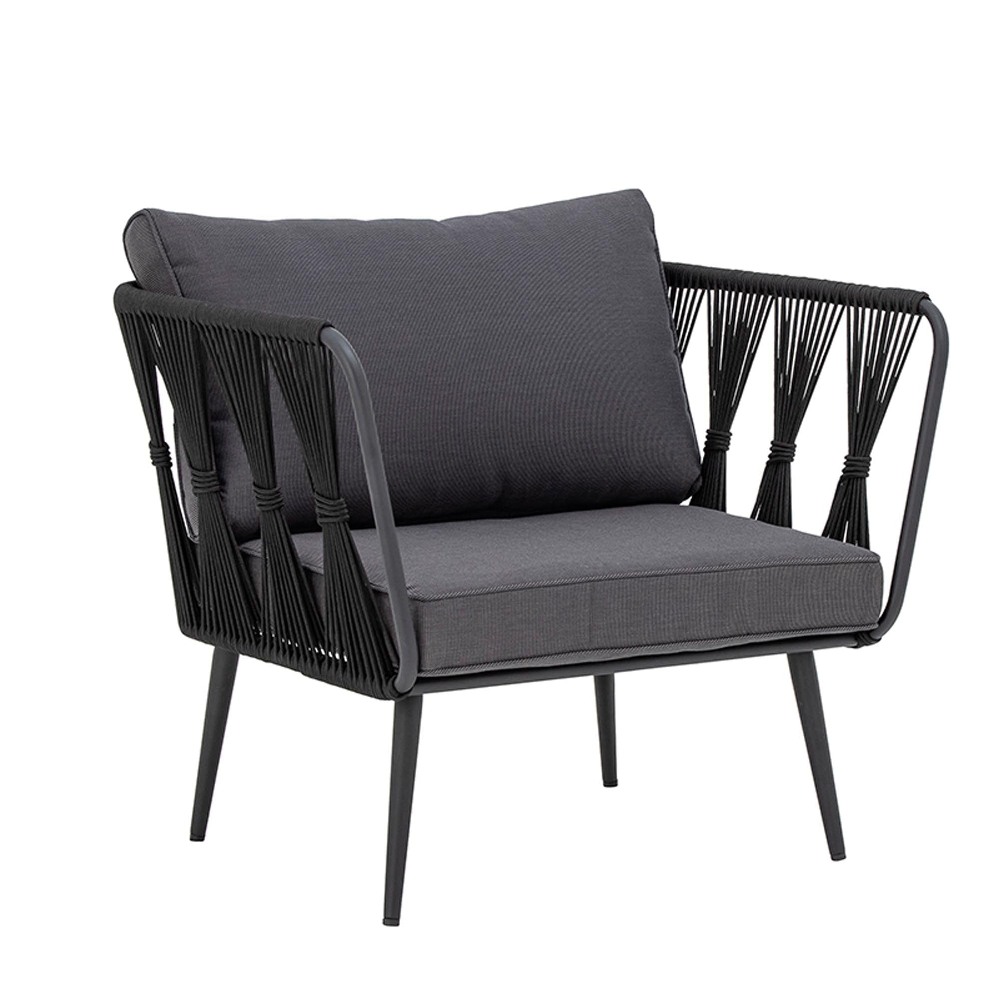Moderner Pavone Loungesessel aus schwarzem Metall von Bloomingville.